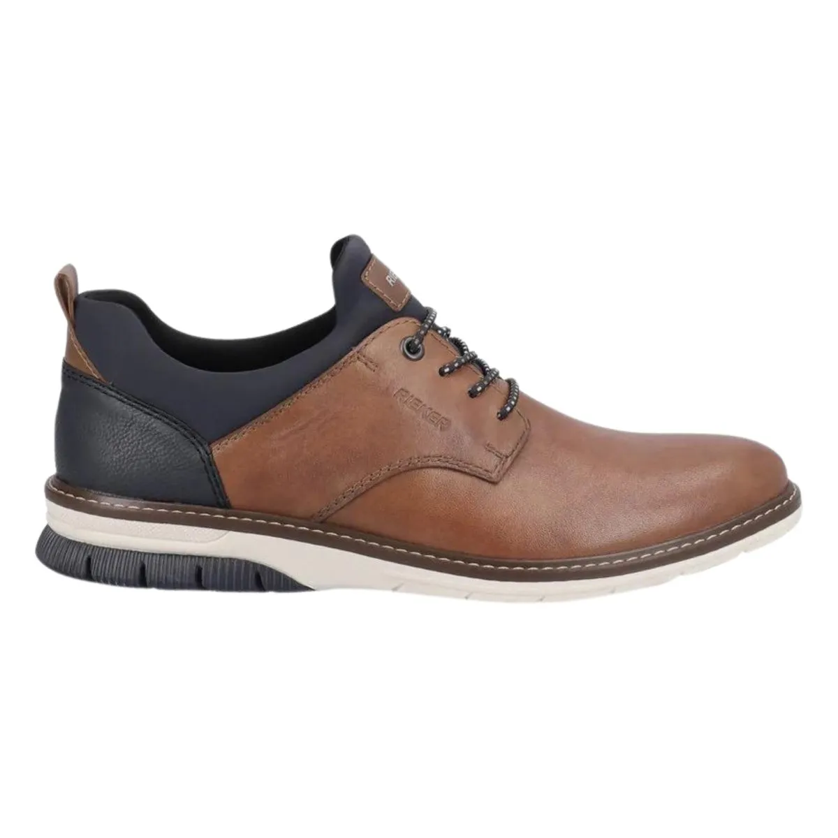 Rieker Men's 14454-22 Dustin Cognac/Navy Leather Strong Shade