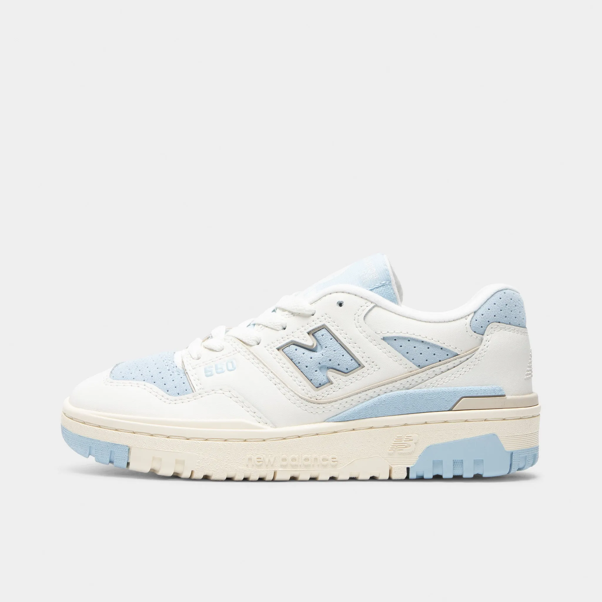 New Balance Juniors' 550 White / Light Blue High Quality Peace Mood
