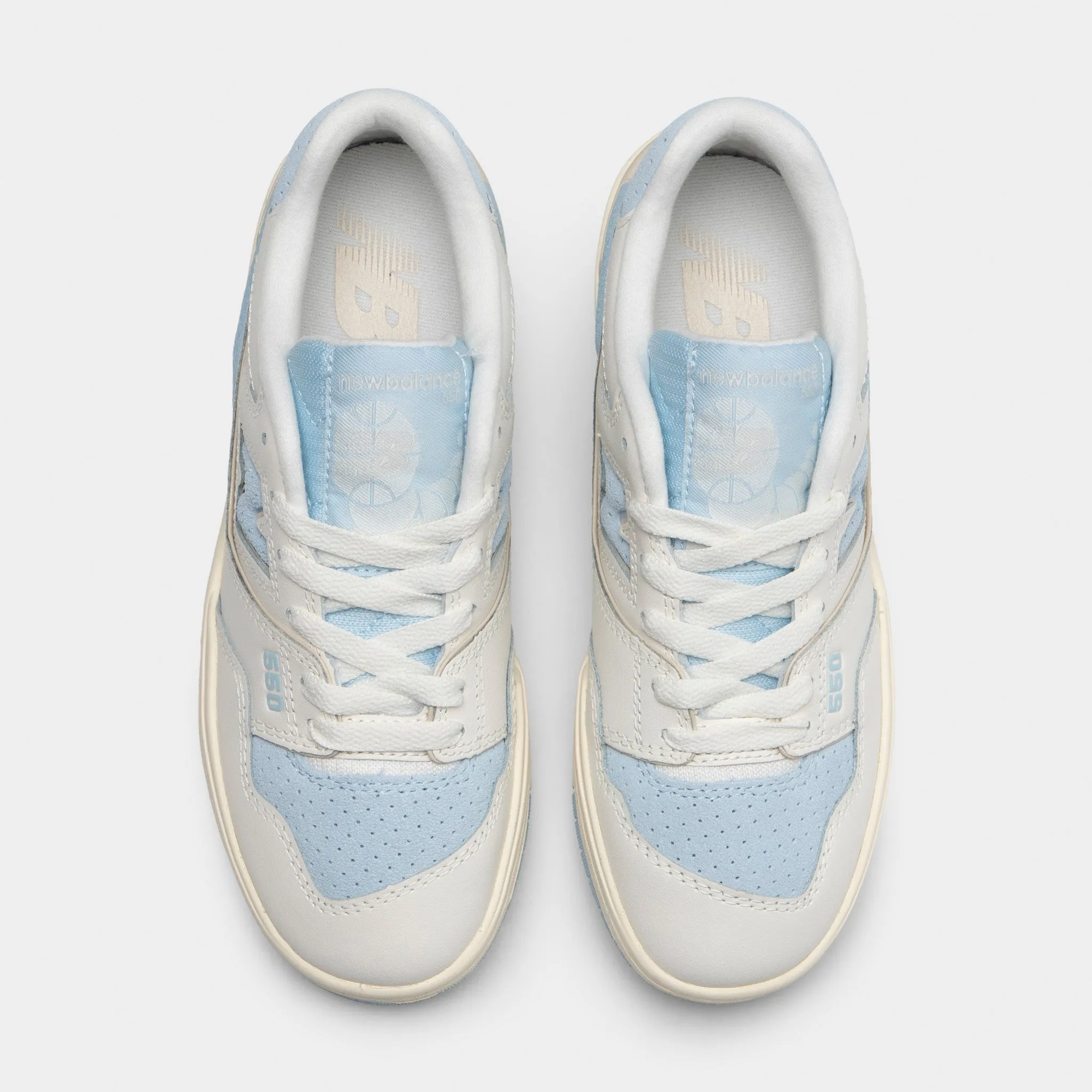 New Balance Juniors' 550 White / Light Blue Dance Fit Daily Comfort
