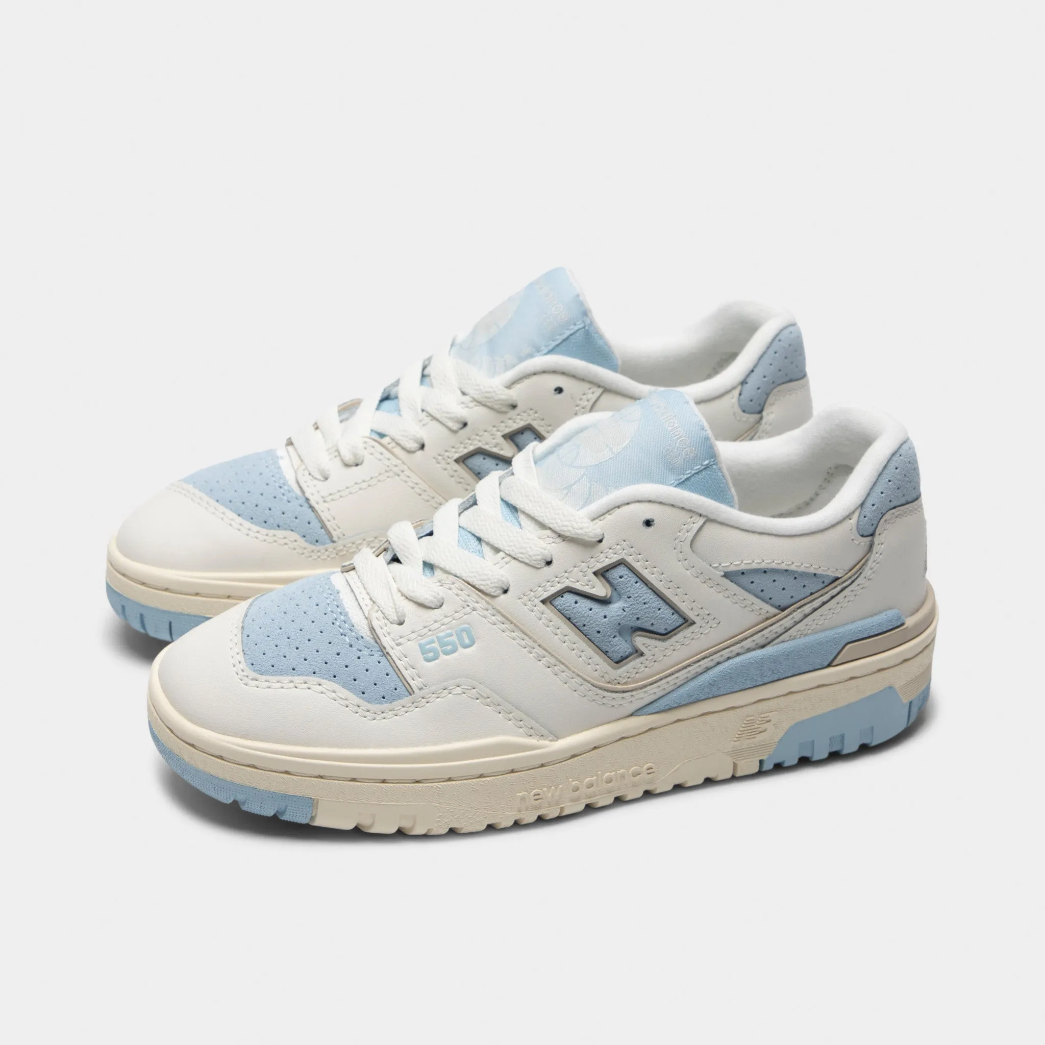 New Balance Juniors' 550 White / Light Blue Fast Entry