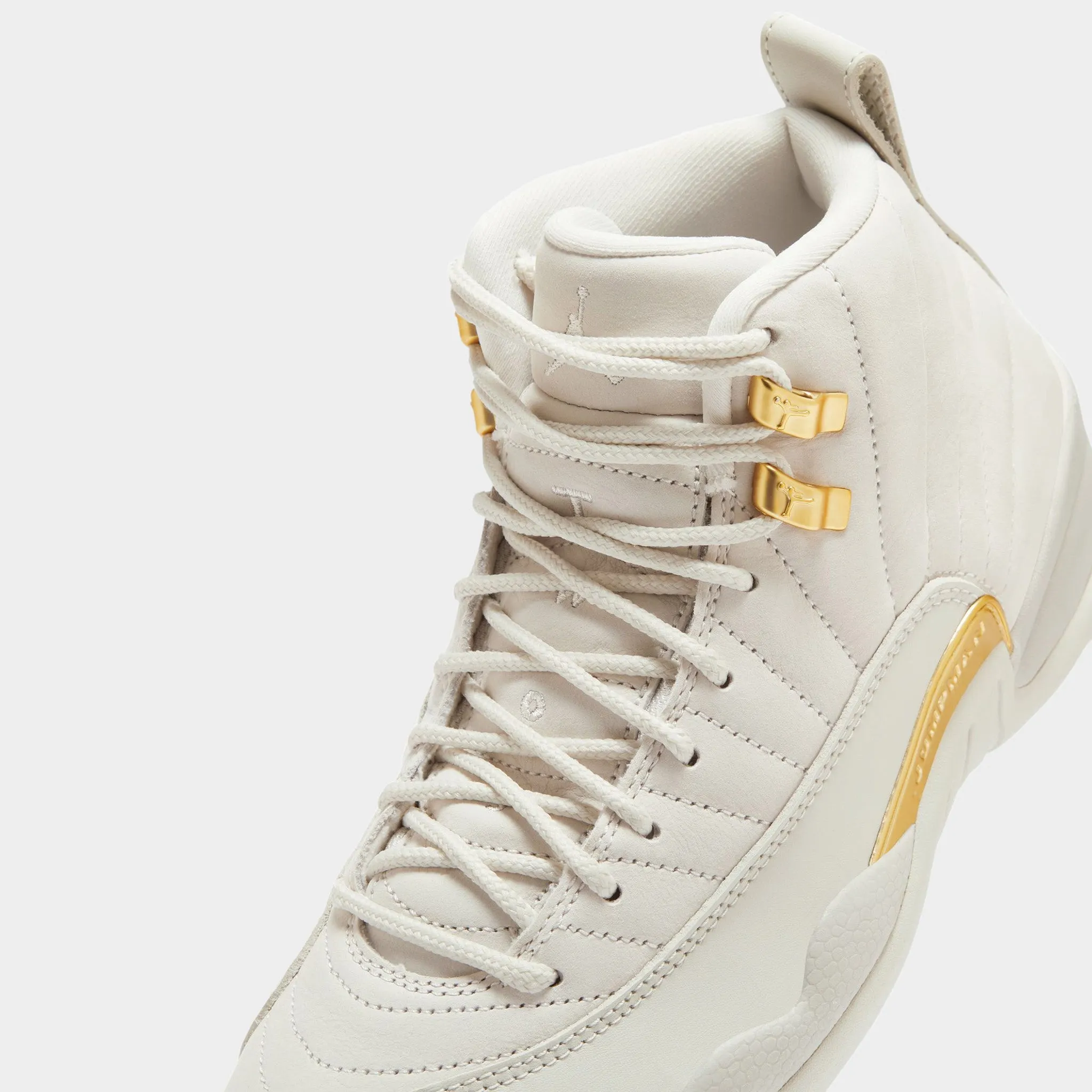 Slip Ease Trend Focused Jordan Women's 12 Retro Phantom / Metallic Gold - White