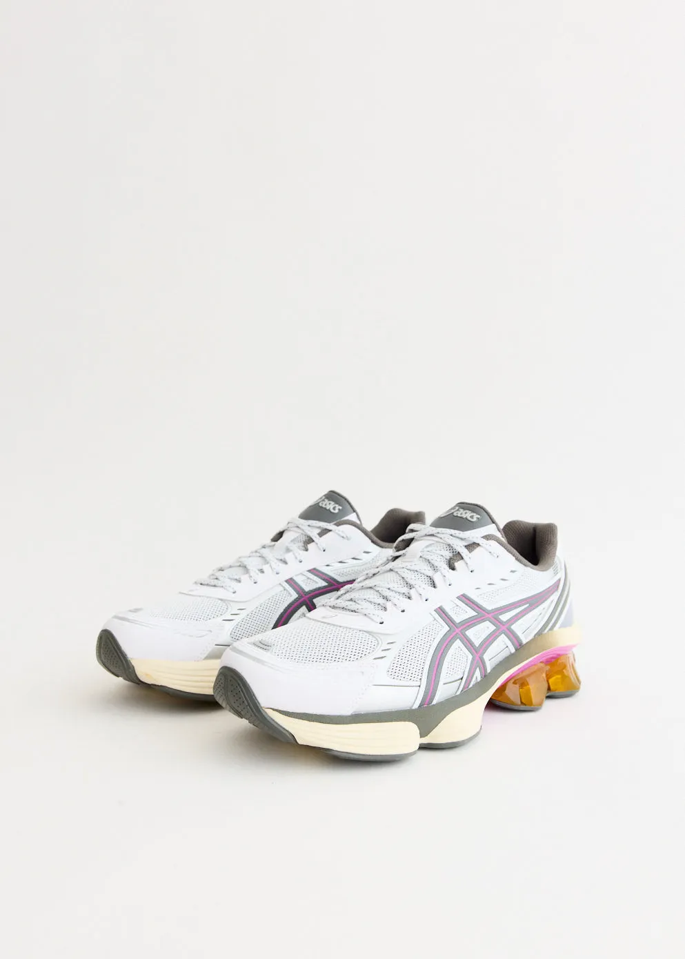 Gel-Kinetic Fluent 'White Truffle Grey' Sneakers No-Slip Grip Round - toe