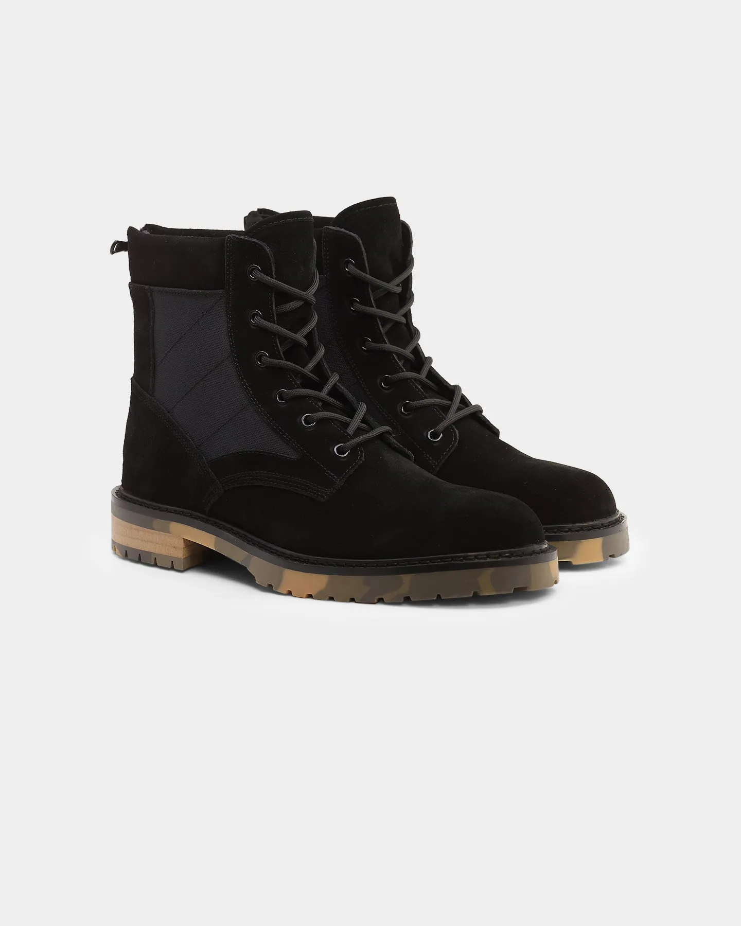 Saint Morta Legion Boot Black/Camo Comfort Heel Velvet Rich