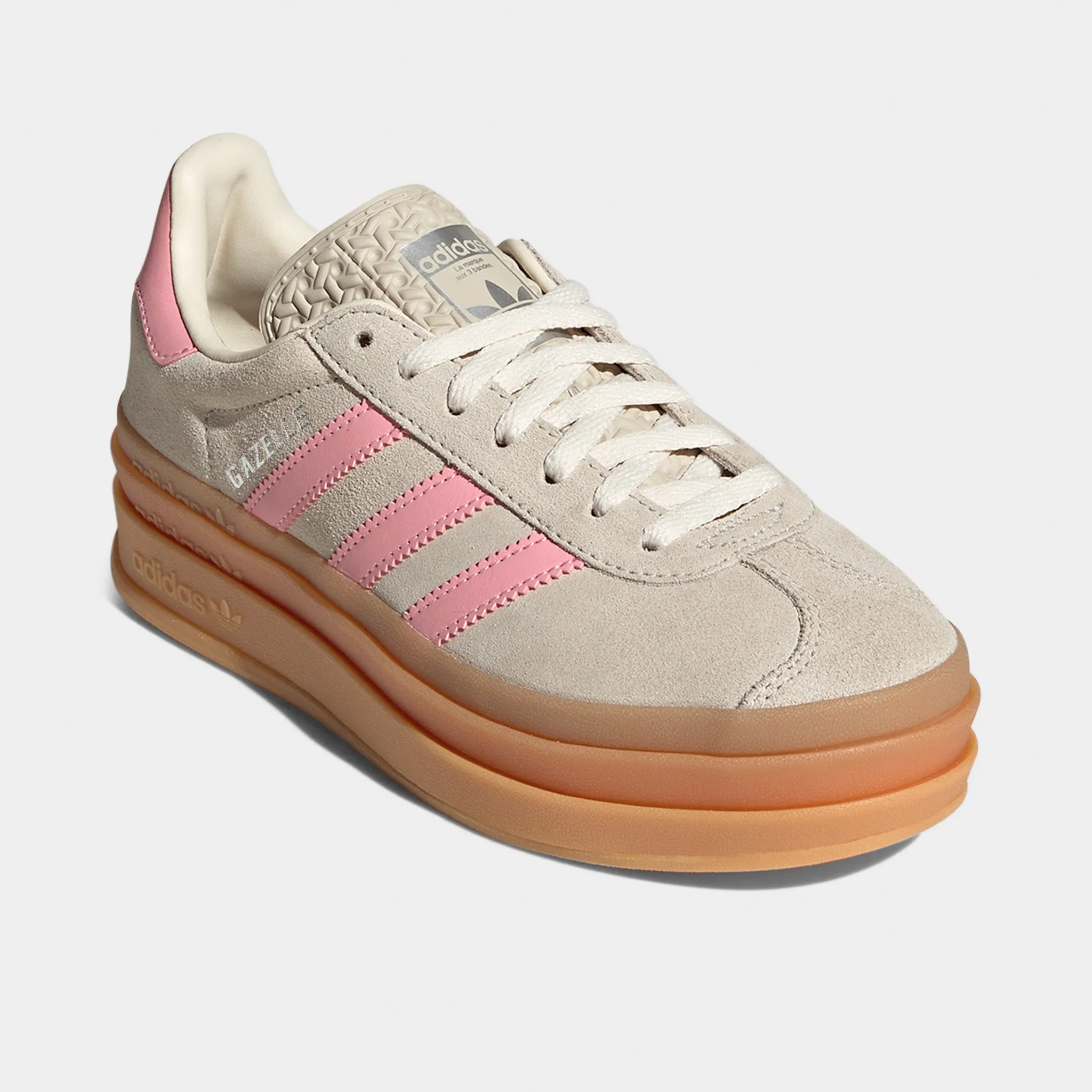 Toe box adidas Juniors' Gazelle Bold Grey / Alumina - Semi Pink Spark