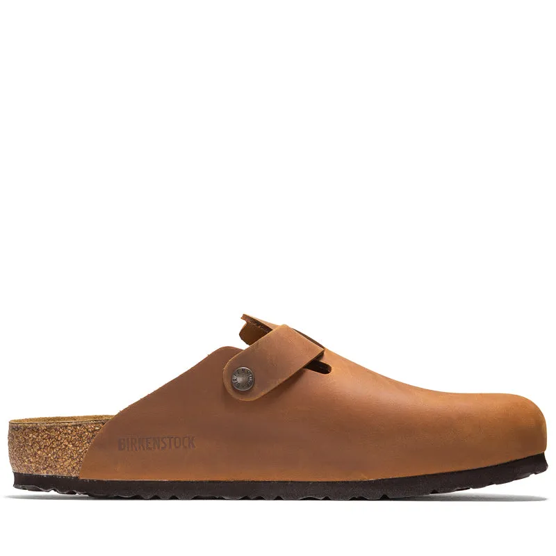 Birkenstock Boston Oiled Leather - Cognac synthetic material Comfortable Summer Walk