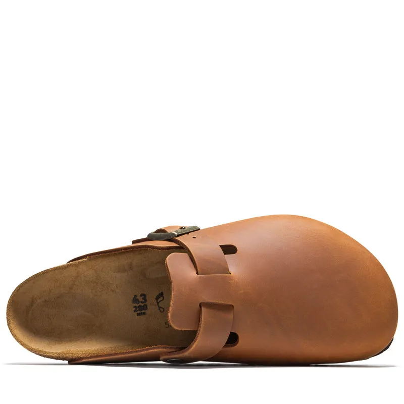 Birkenstock Boston Oiled Leather - Cognac Evening Ease