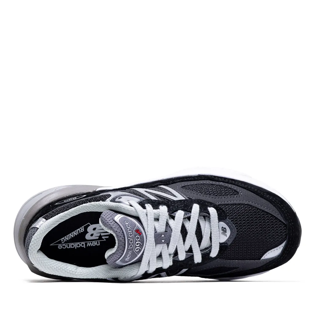 Women's New Balance Made in USA 990v6 - Black Dynamic Fit Lacing