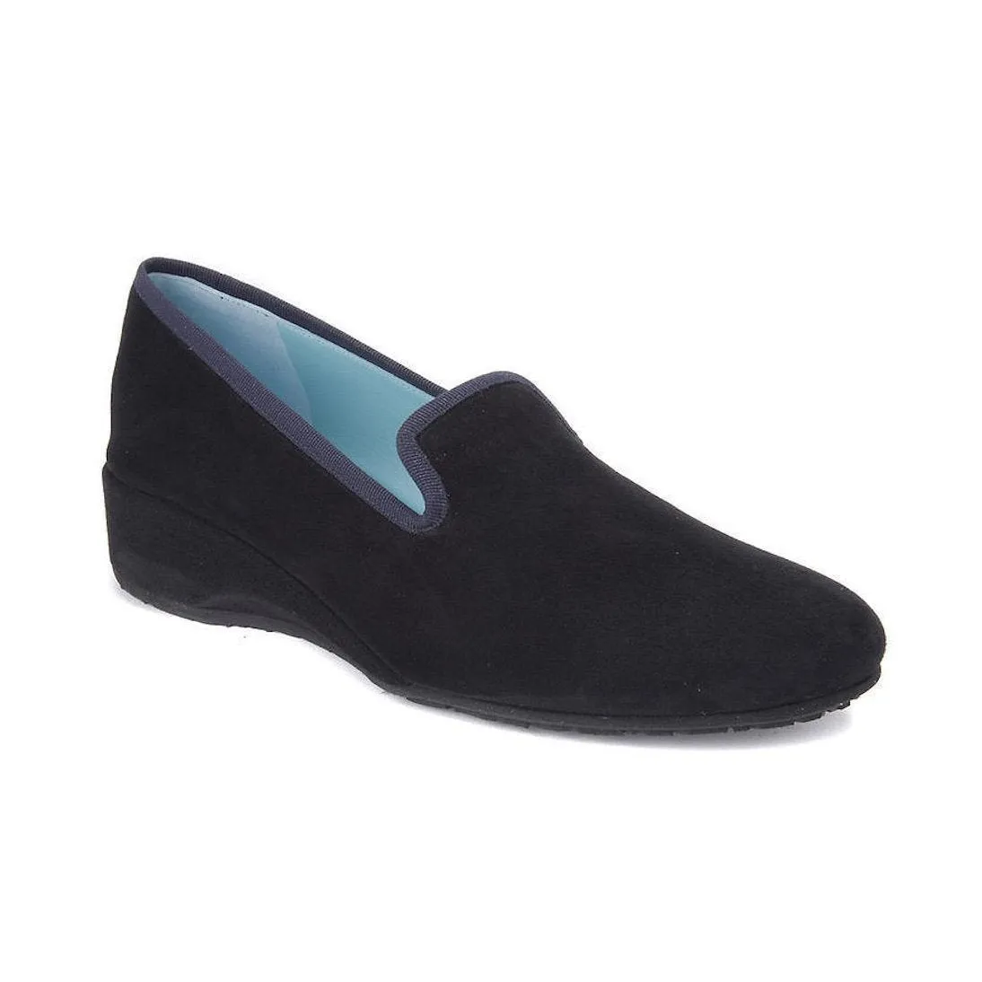 Professional Appearance Fashion Forward Thierry Rabotin Women's Ziggy 1440MN Black Suede/Navy Trim