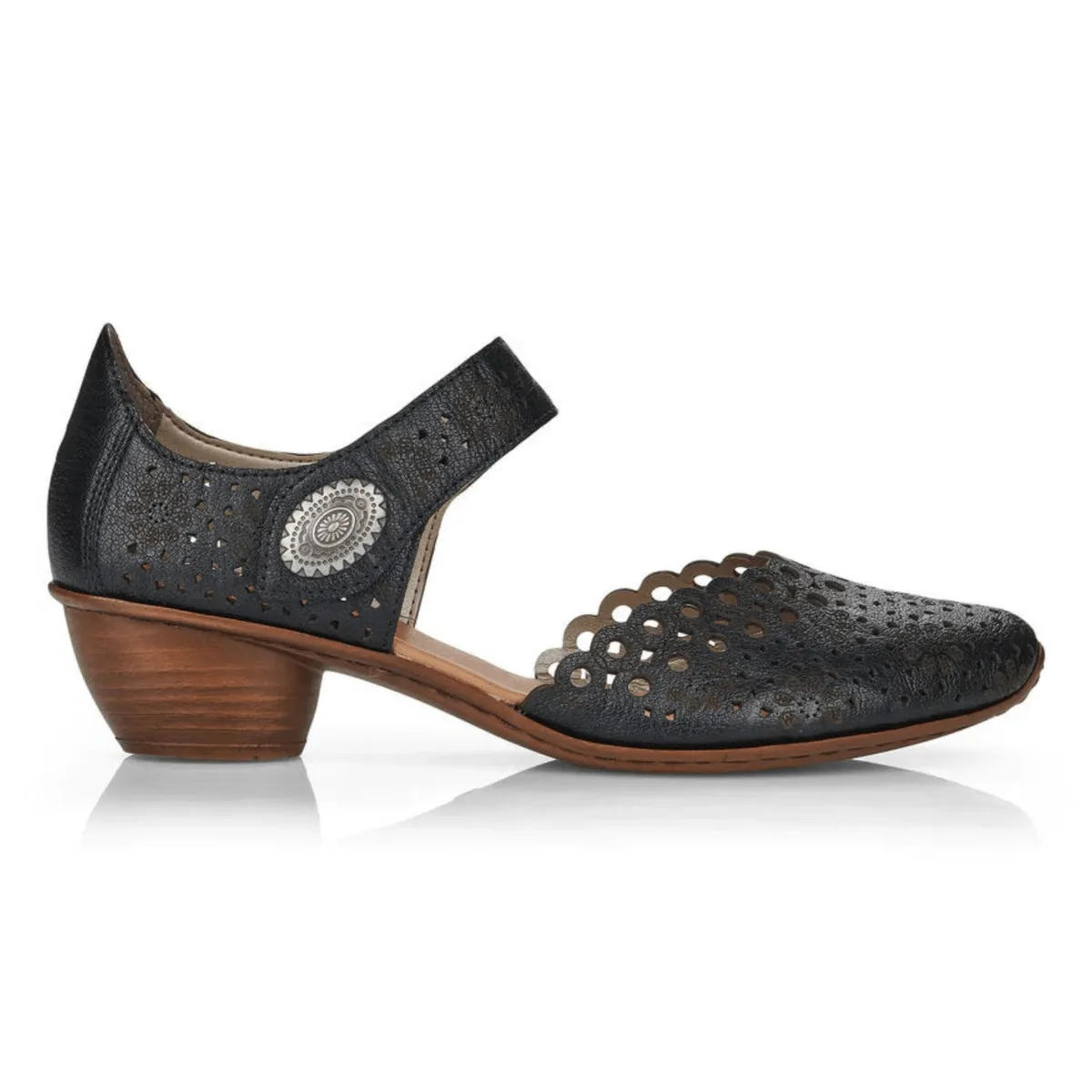 Shine Finish Rieker Women's 43753-02 Mirjam Black Patent