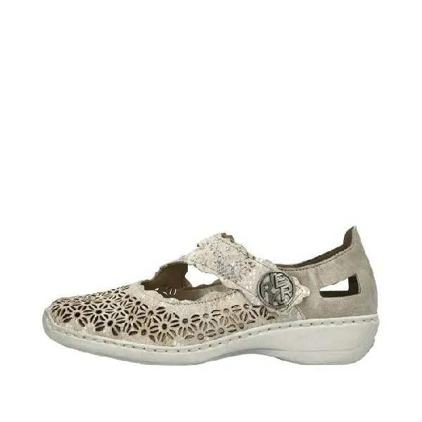 Smart option Womens Rieker Doris 62 in Beige Metallic/Perle