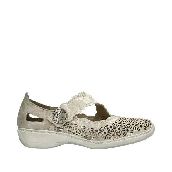 Womens Rieker Doris 62 in Beige Metallic/Perle Fog Step