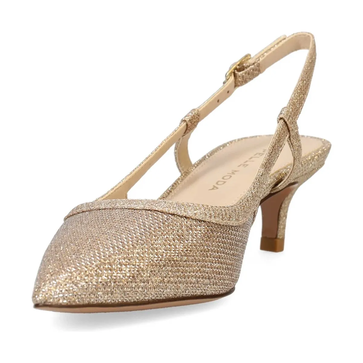Victory Walk Wide Room Pelle Moda Women's Deena 2 Platinum Gold Textile