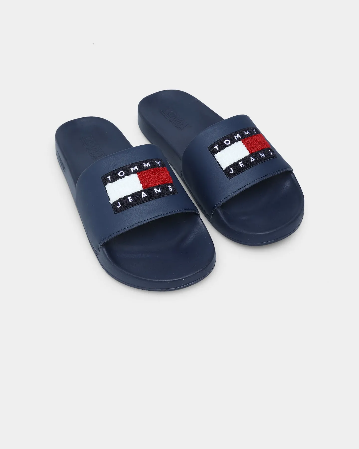 Tommy Jeans Towelling Flag Pool Slides Twilight Navy Frost Safe