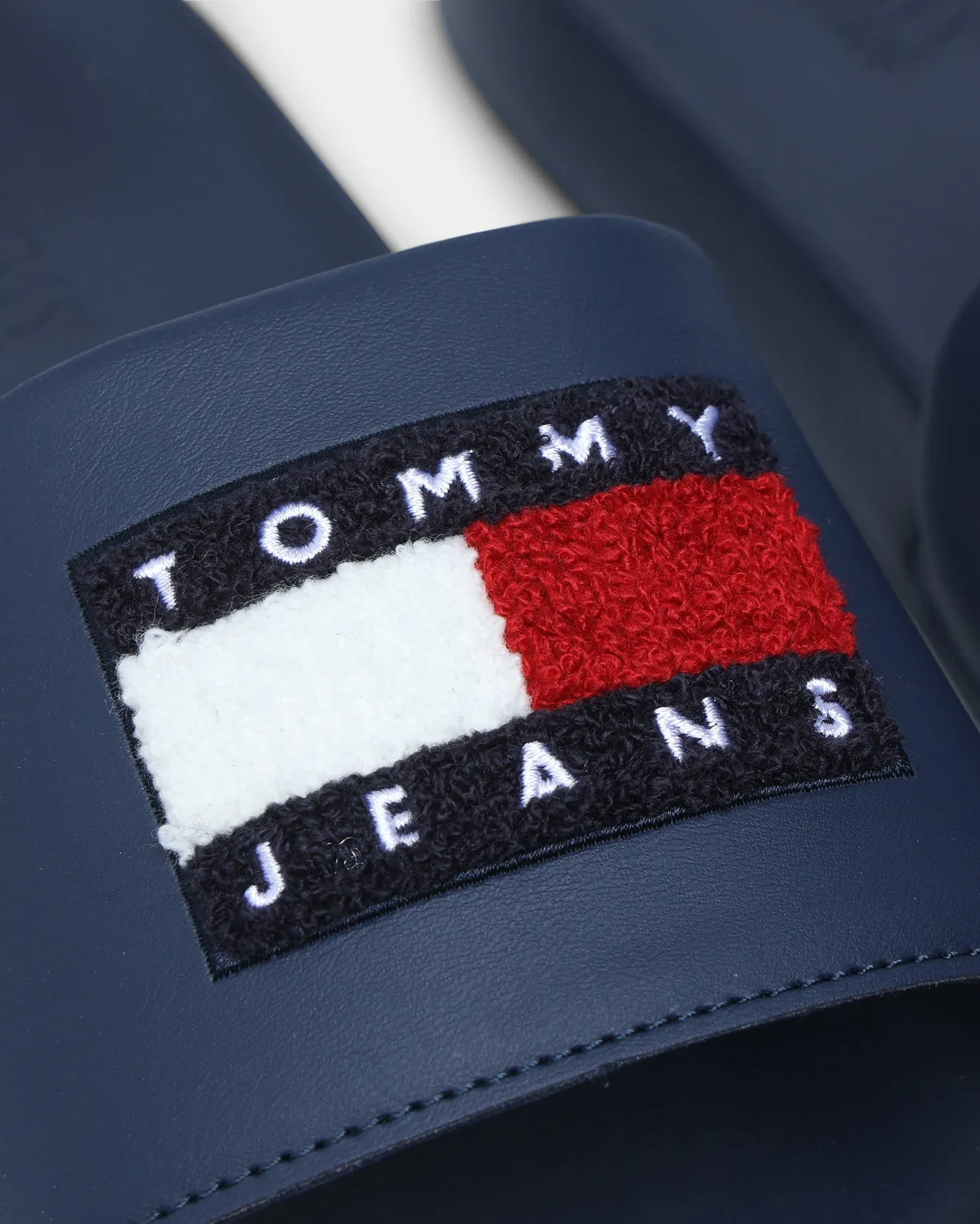 Month Strong Lightweight Tommy Jeans Towelling Flag Pool Slides Twilight Navy