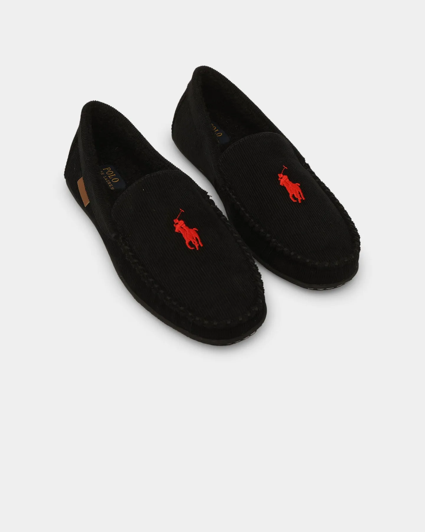Lace Up Work Base Polo Ralph Lauren Collins Slipper Black Corduroy