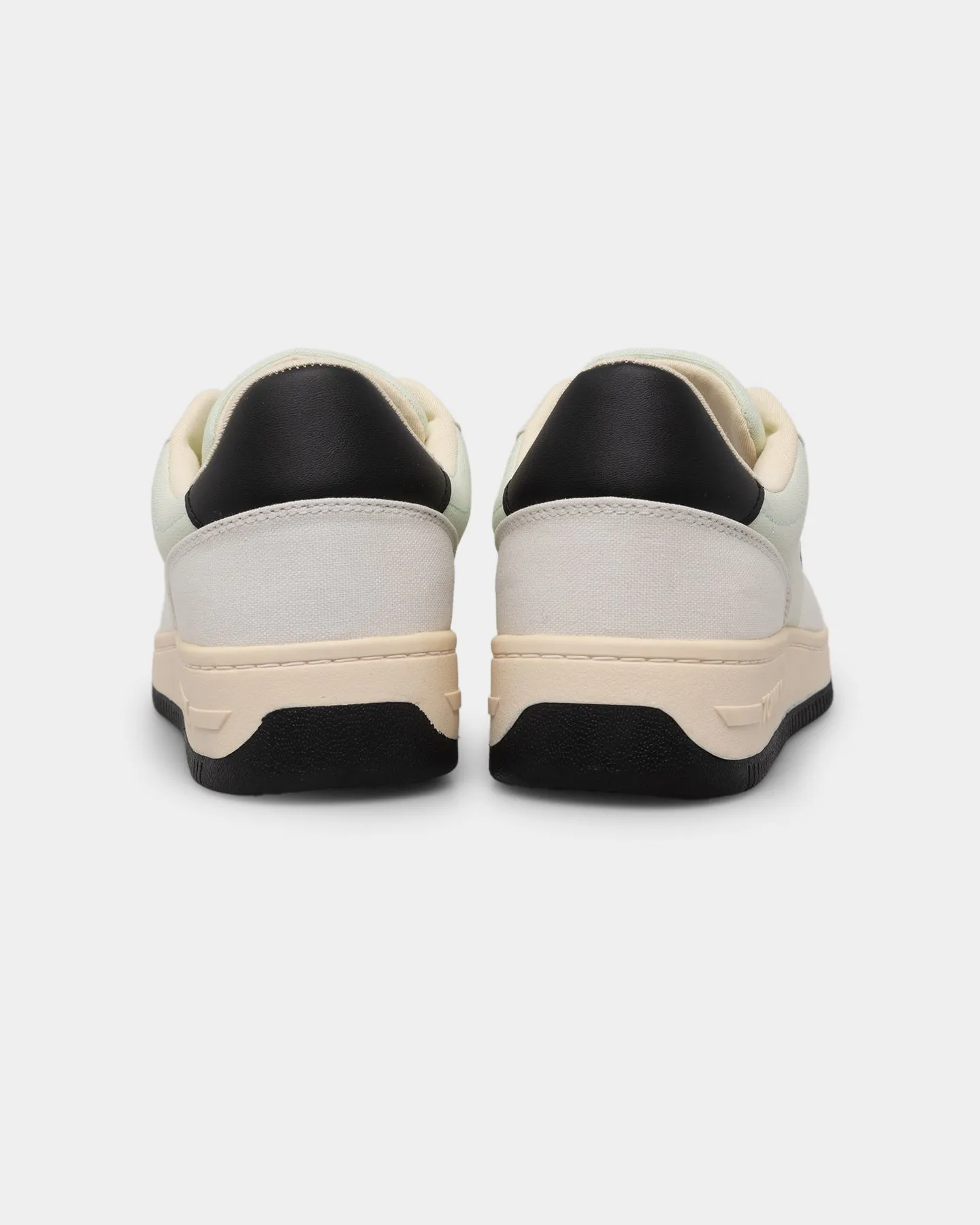 Korean Trend Tommy Jeans Basketball Canvas Mixed Texture Trainers Ivory