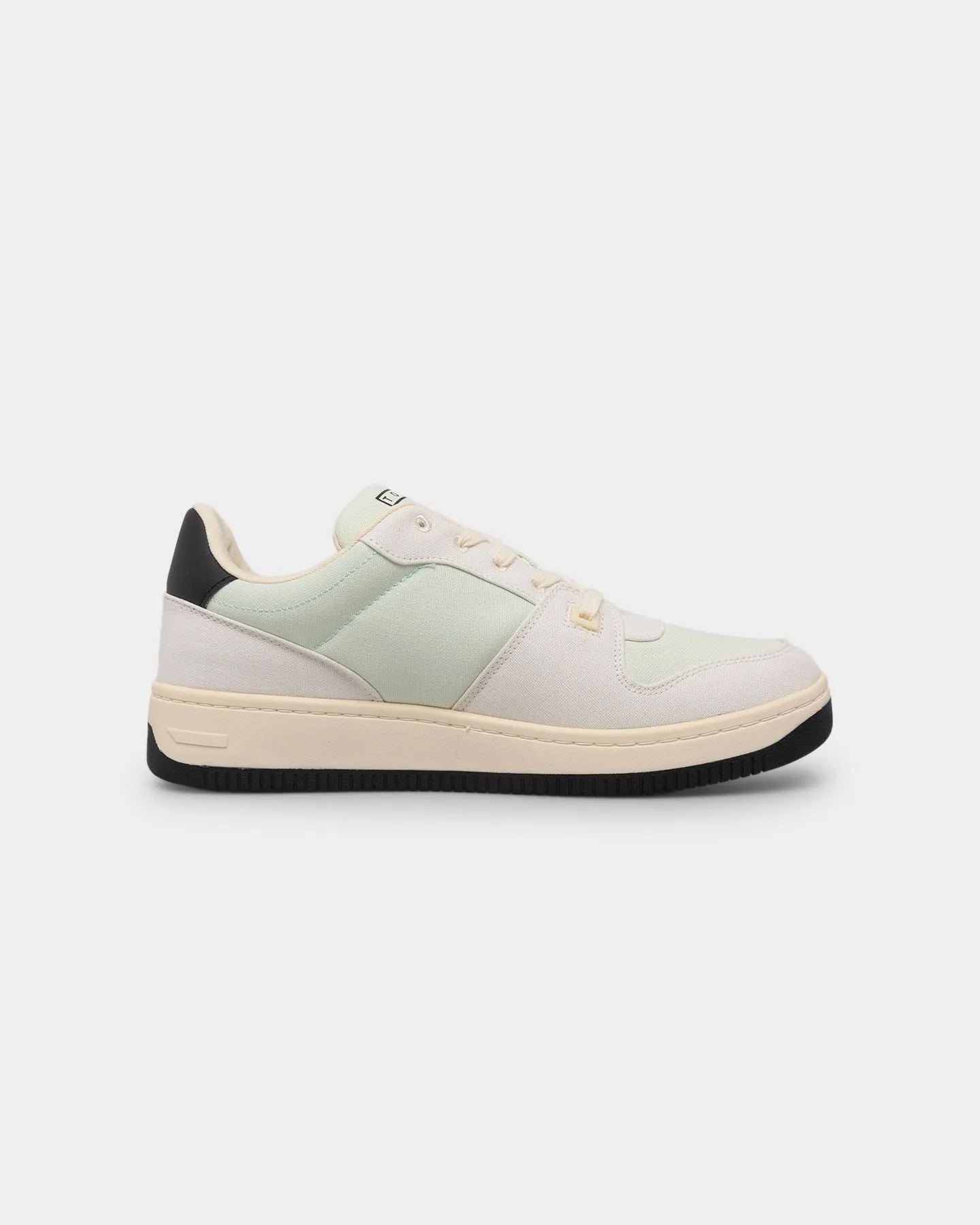 Cushioned Tommy Jeans Basketball Canvas Mixed Texture Trainers Ivory