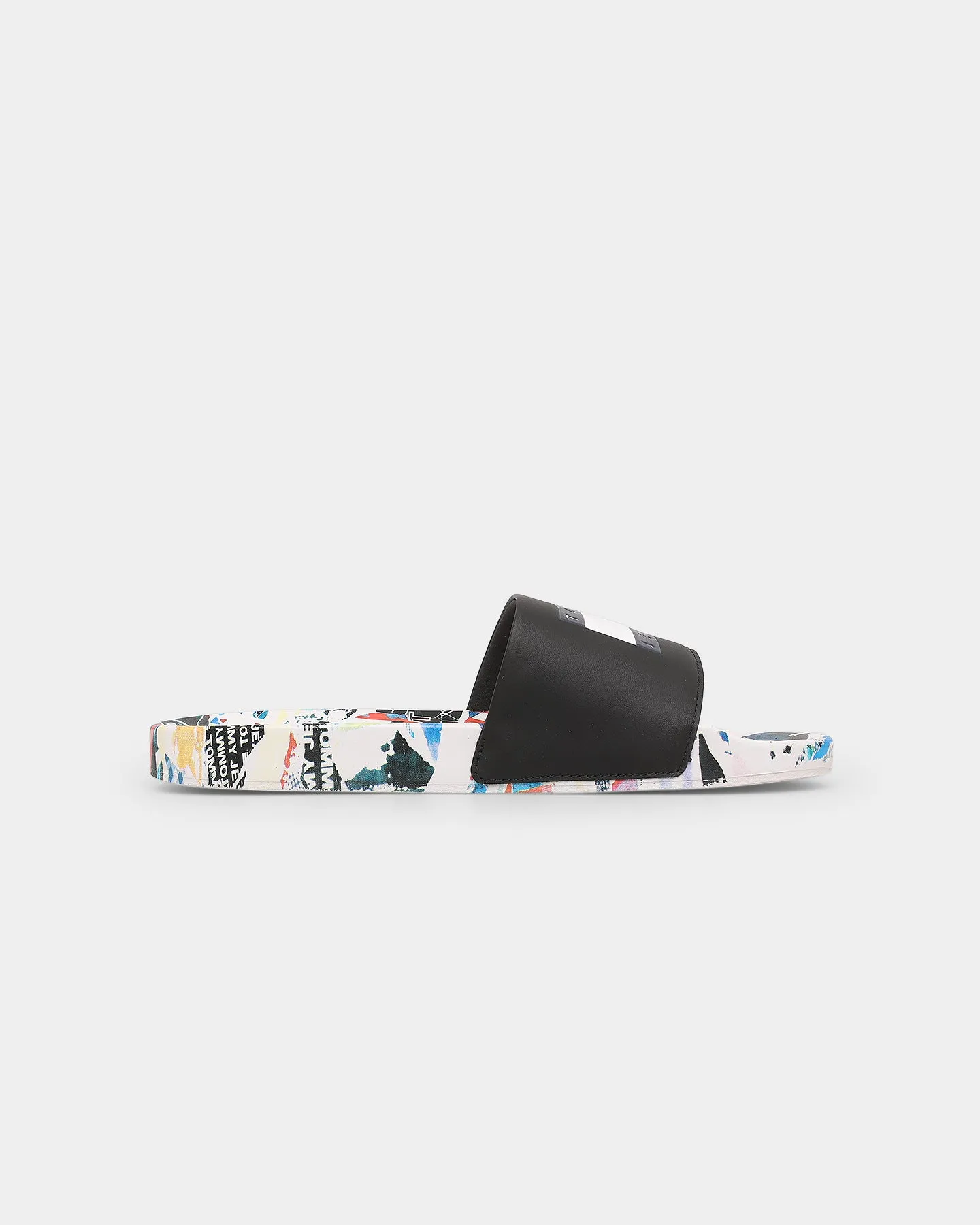 Curve Hug Tommy Jeans TJ Print Pool Slides Collage Print