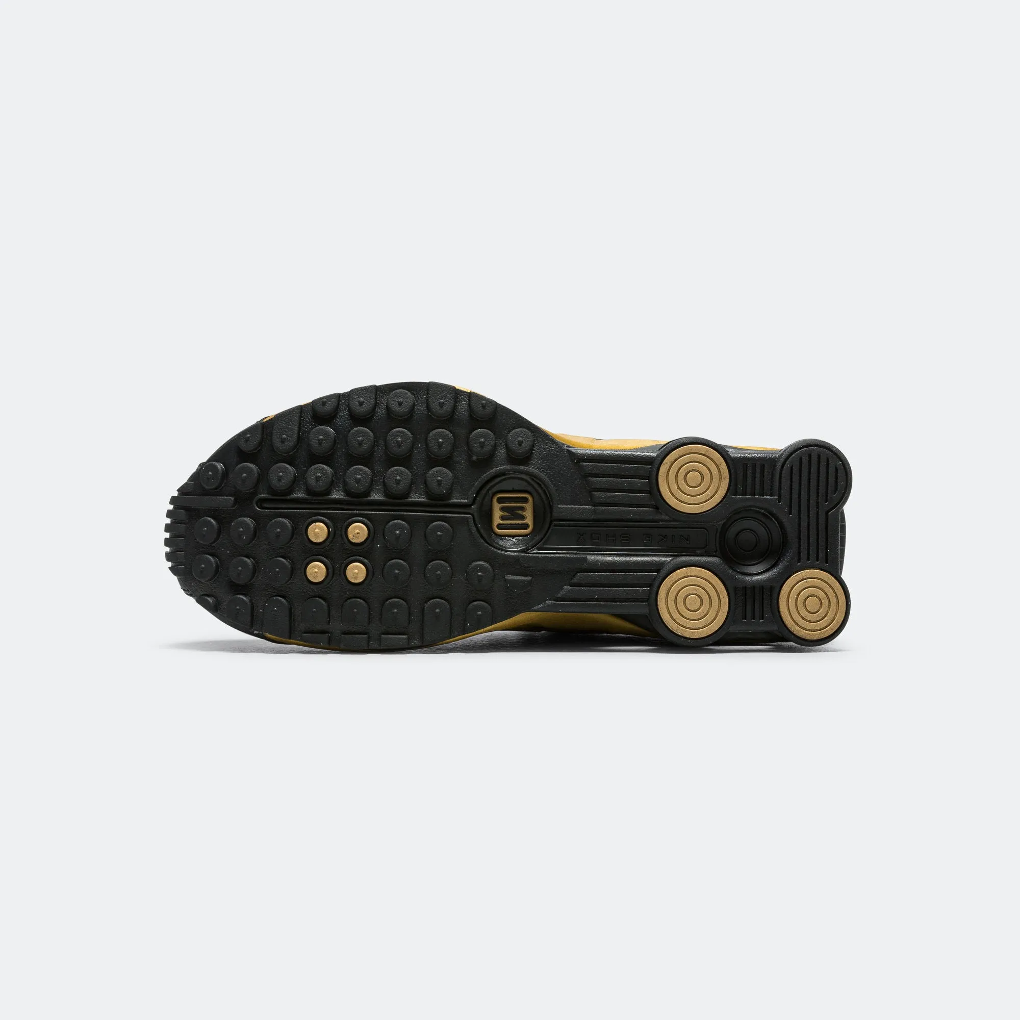 Urban Touch Womens Shox R4 - Black/Metallic Gold-Metallic Silver