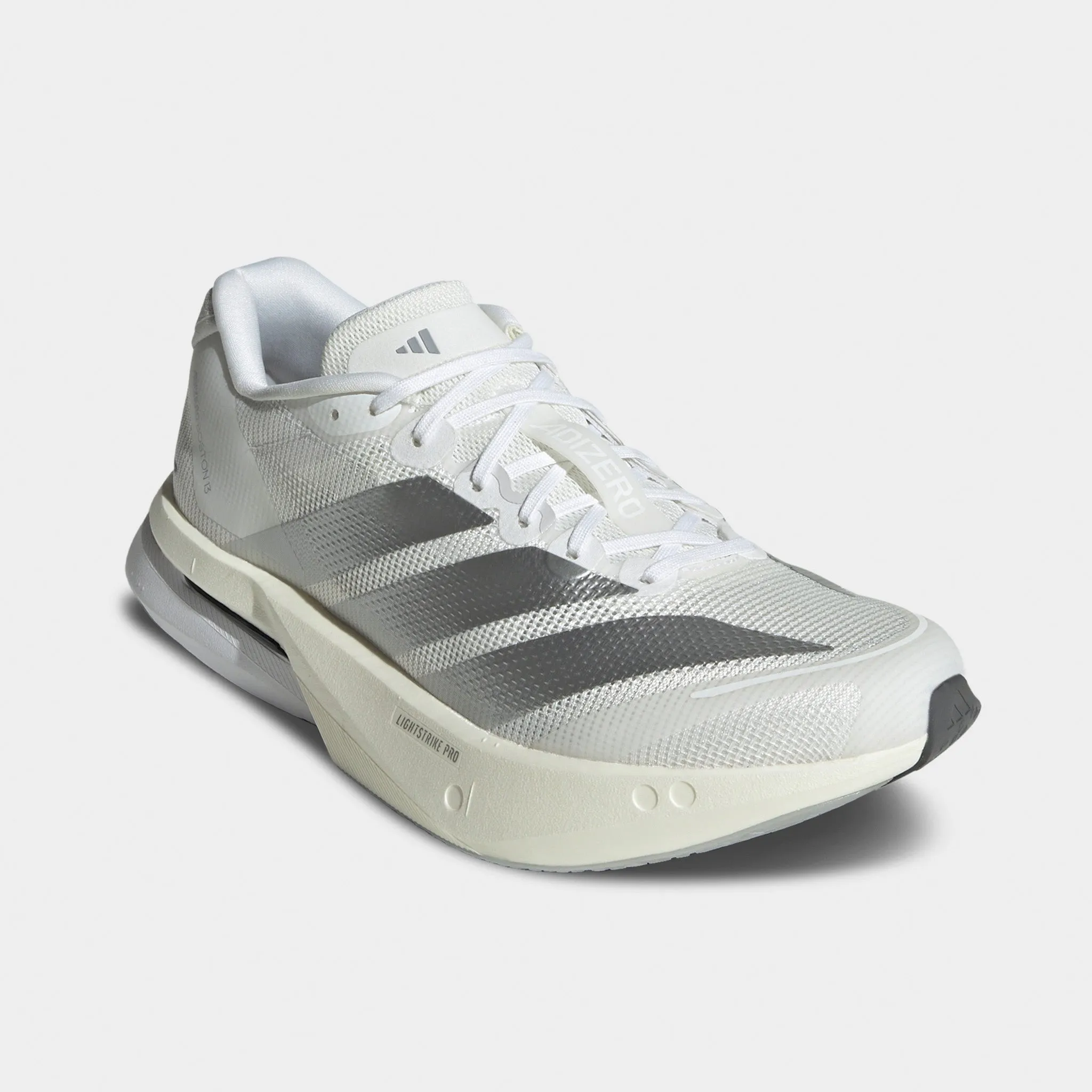 adidas Women's Adizero Boston 13 White / Matte Silver - Dash Grey Light Core