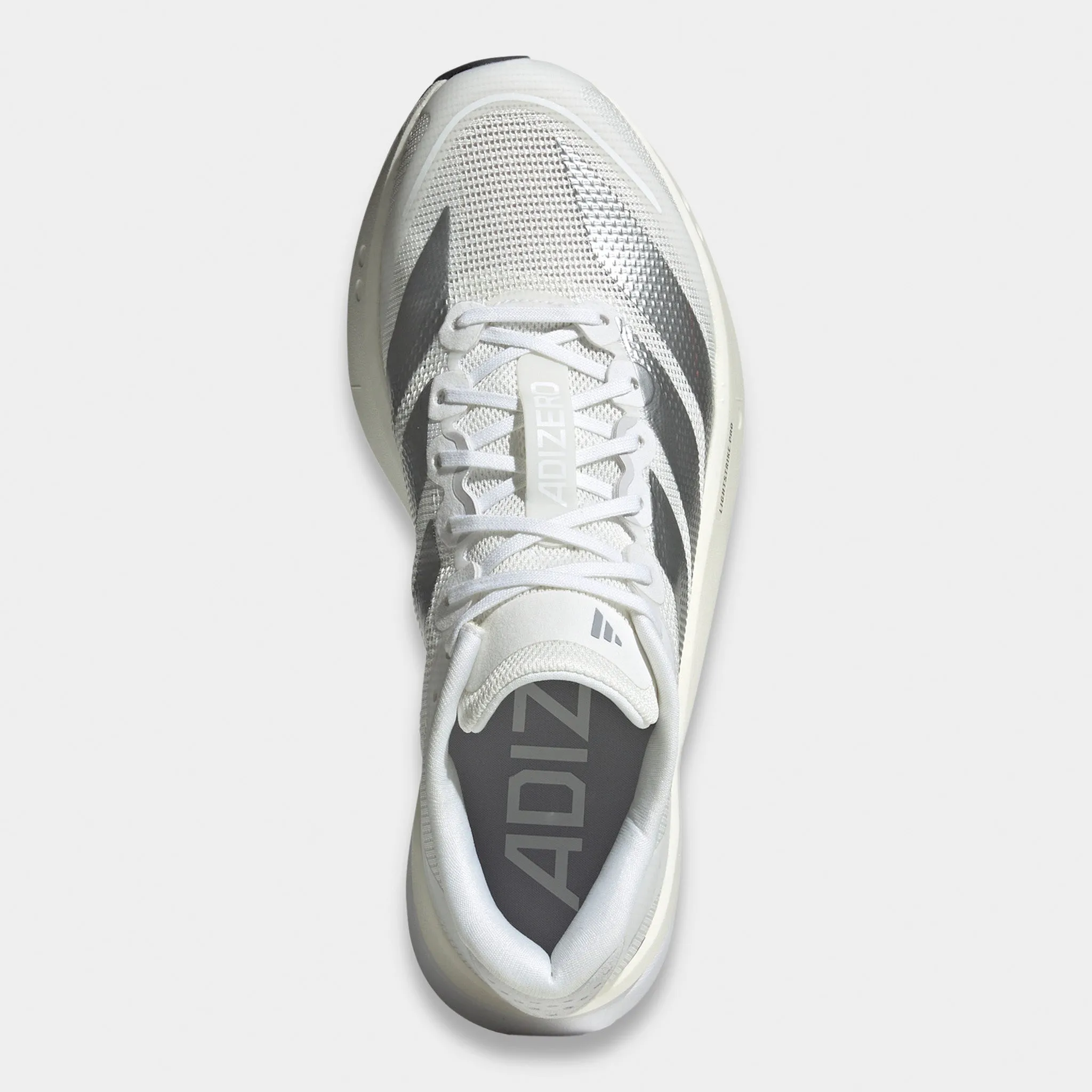 Lace Up adidas Women's Adizero Boston 13 White / Matte Silver - Dash Grey