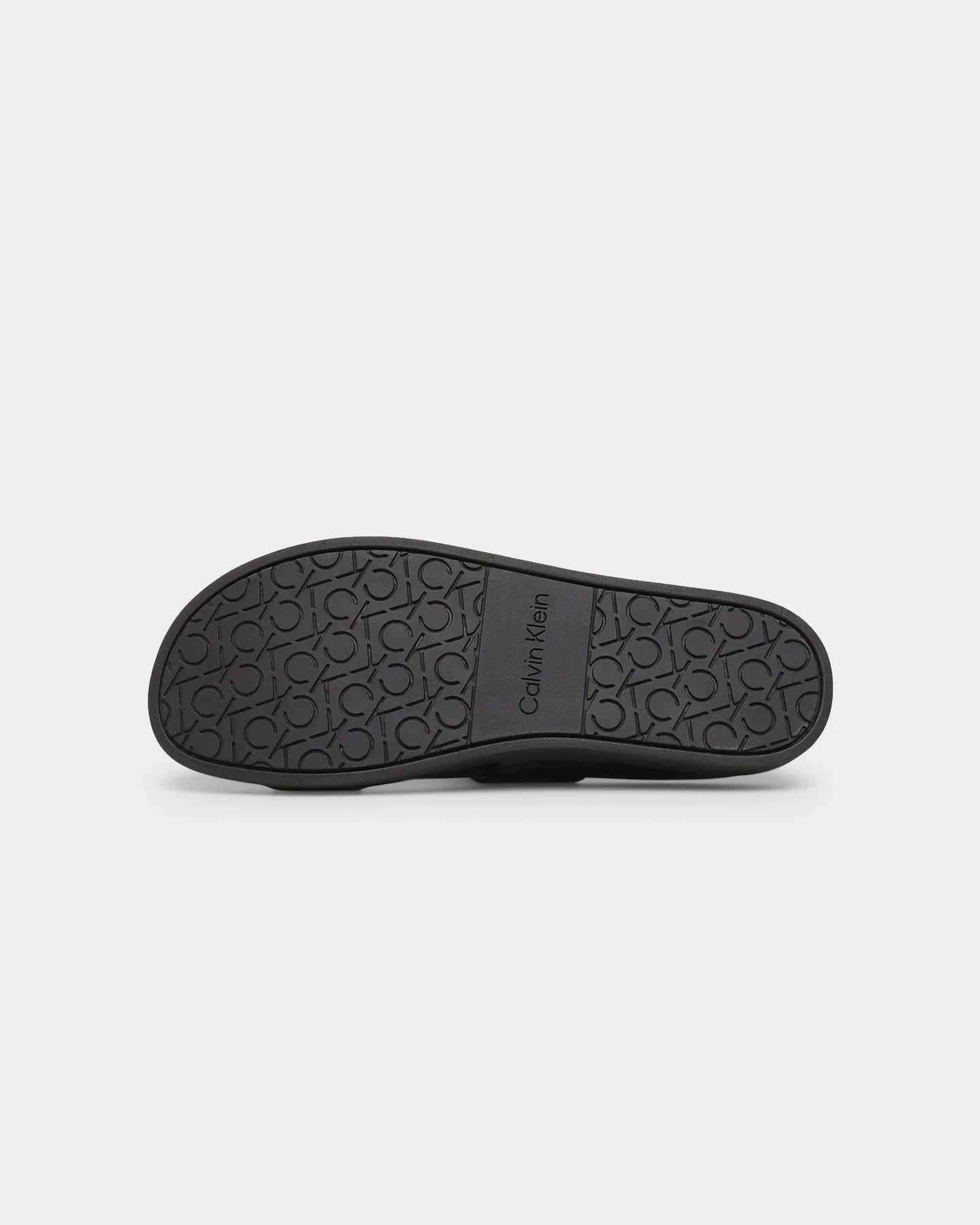 Calvin Klein Leather Sandals CK Black Toe Protection Functional