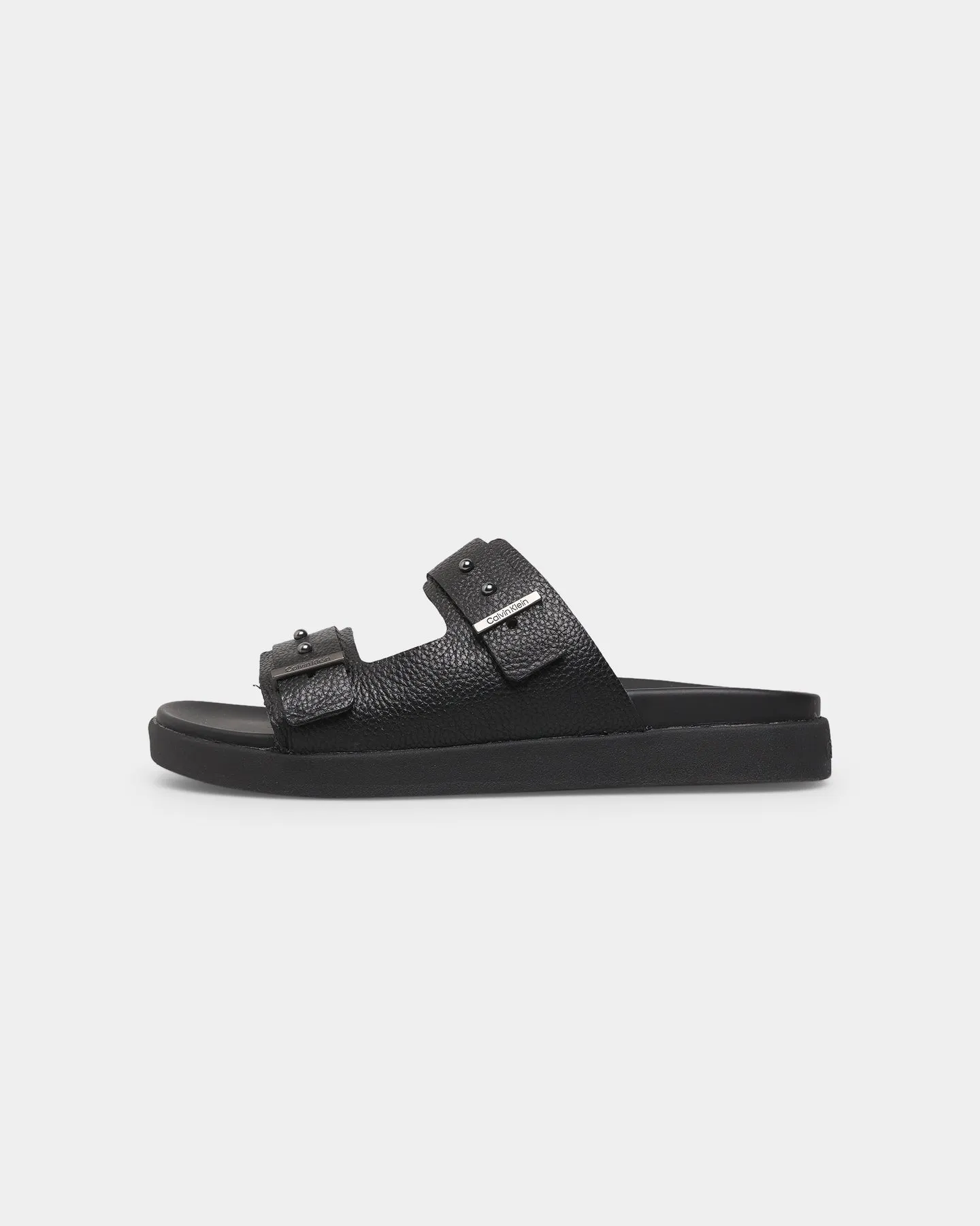 Run Free Calvin Klein Leather Sandals CK Black