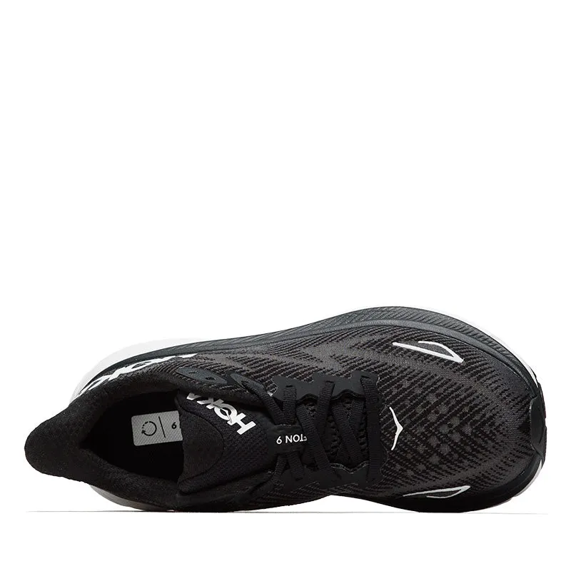 Women's Hoka Clifton 9 - Black/White Easy Go Extra Padding
