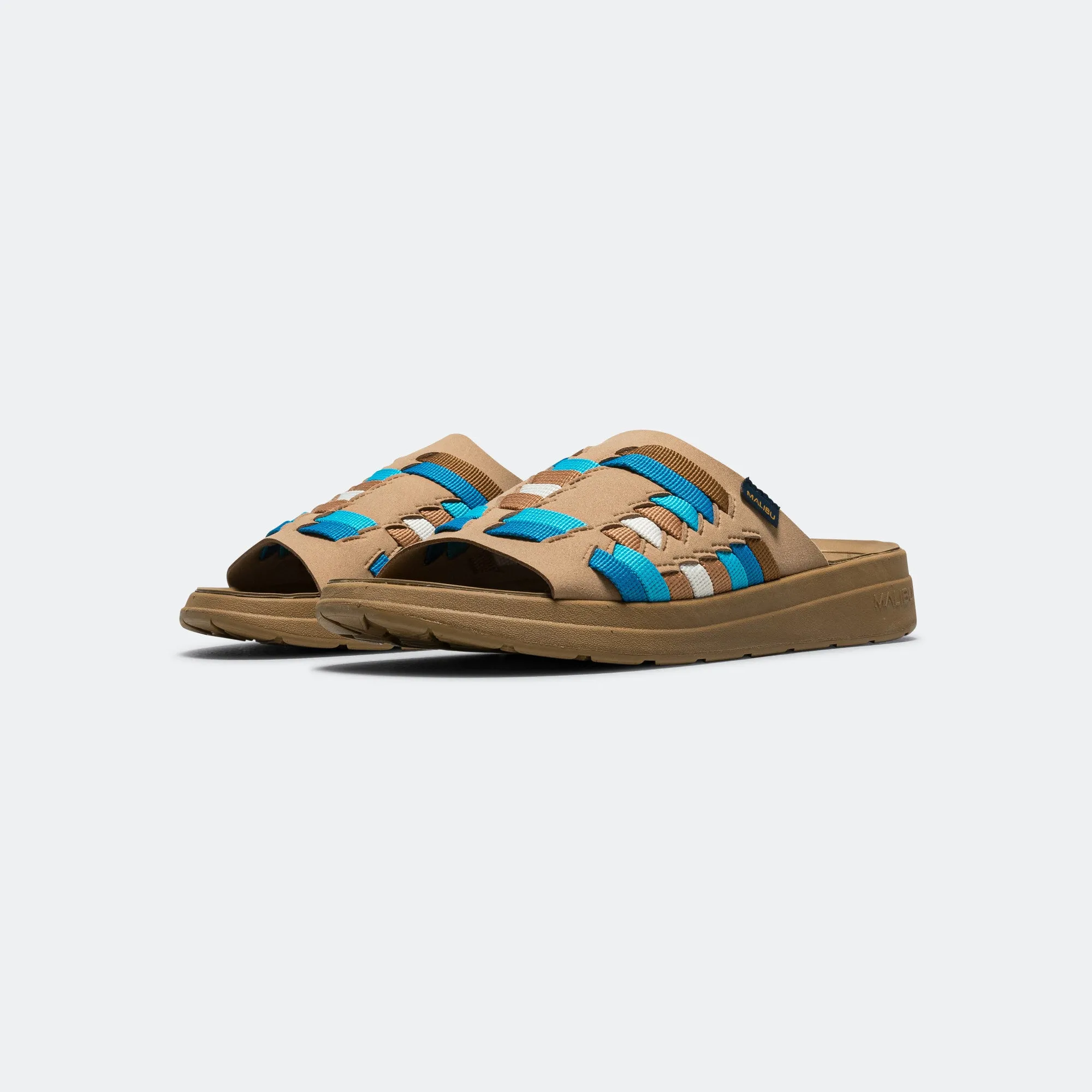 Chic Mode Thunderbird Slide - Beige/Blue-Coyote