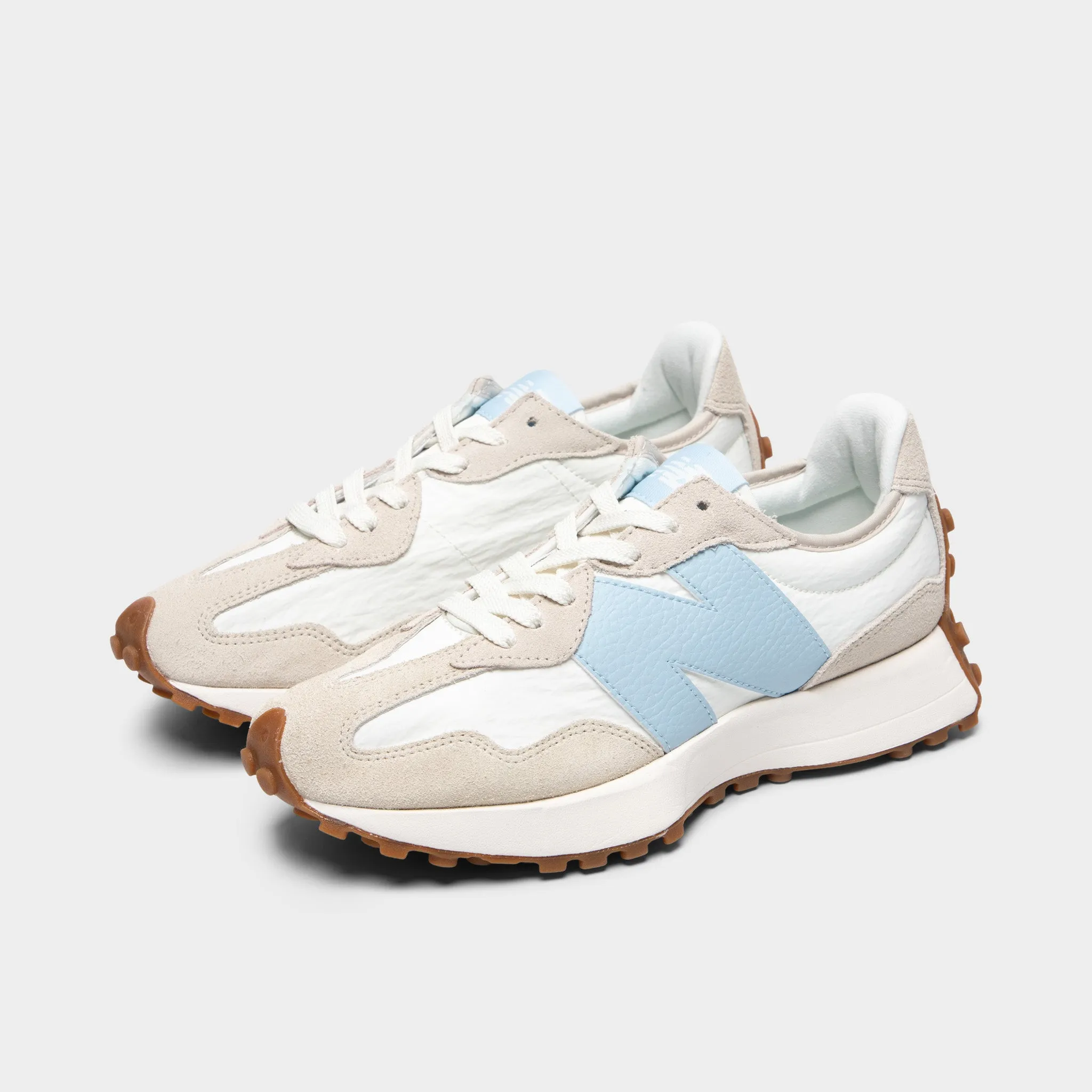 New Balance Women's 327 Tan / Light Blue Sky Light