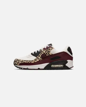 Nike Women's Air Max 90 Sail/Burgundy Crush/Black Slippers