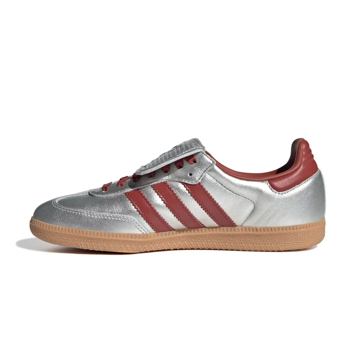 Casual Look cushioned user Wmns Samba Long Tongue 'Silver Metallic Preloved Ruby'