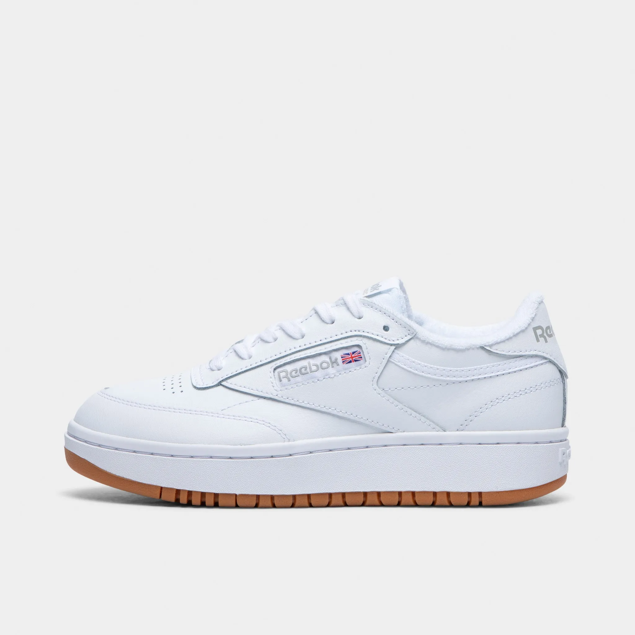 Reebok Womens' Club C Double White / Gum Fiber Mix Breathable