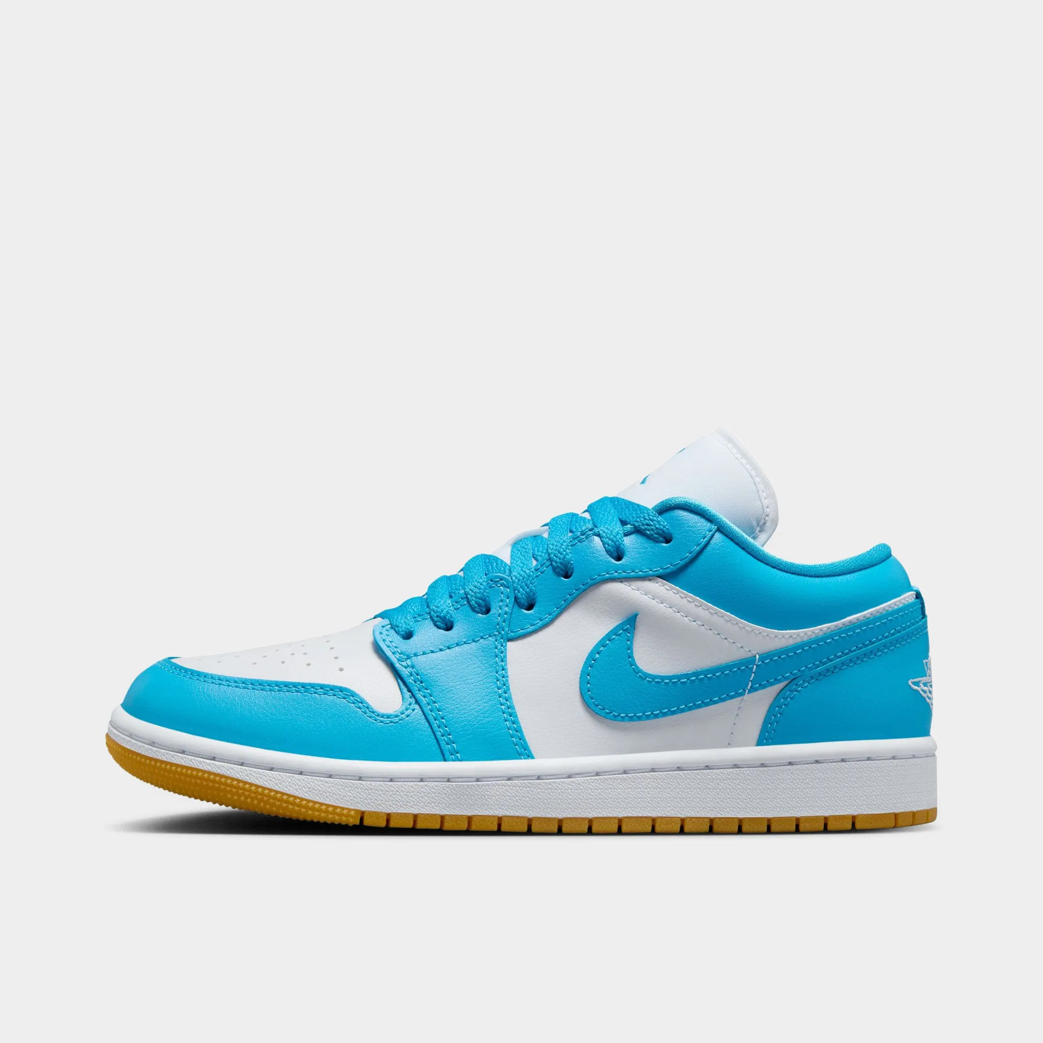 Padded Footbed Jordan Women's 1 Low White / Dark Powder Blue - Gum