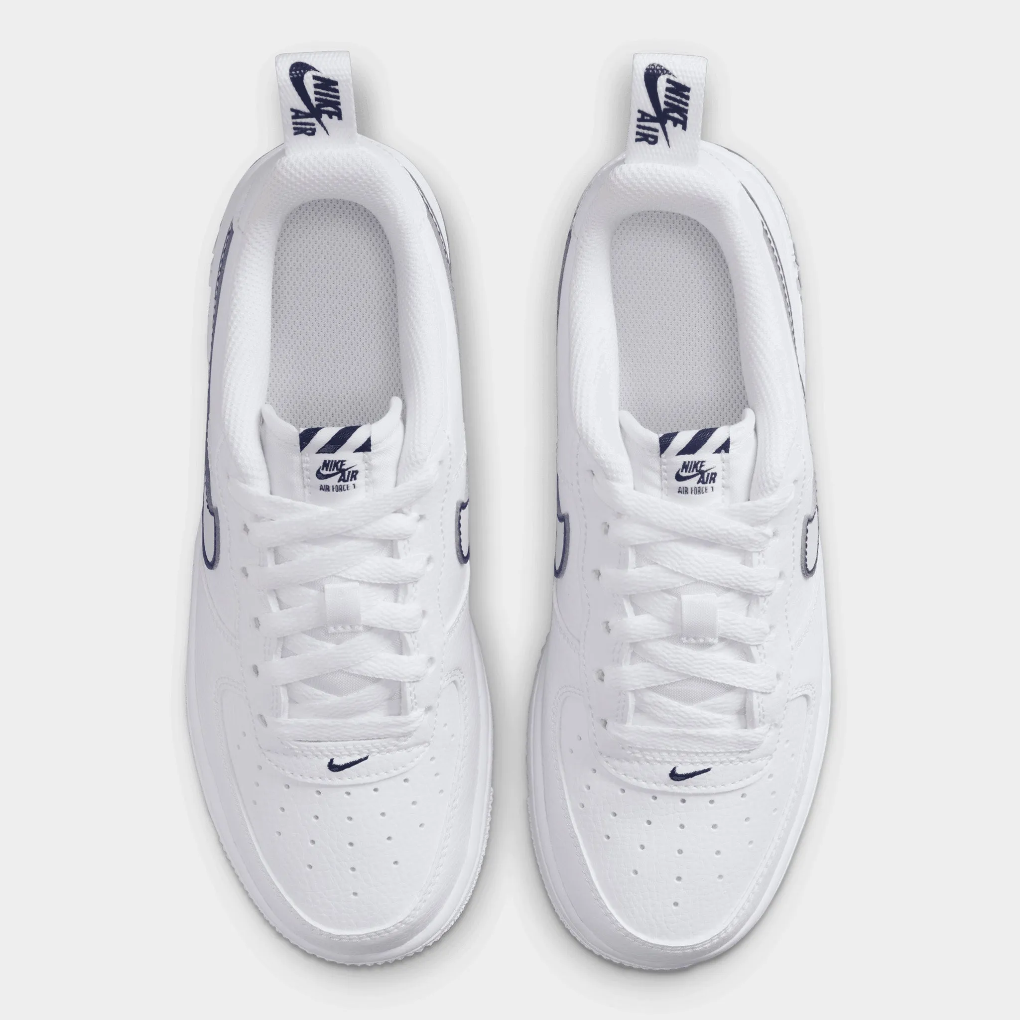 Nike Air Force 1 LV8 GS White / Photon Dust - Midnight Navy Stay Cool Easy to Wear