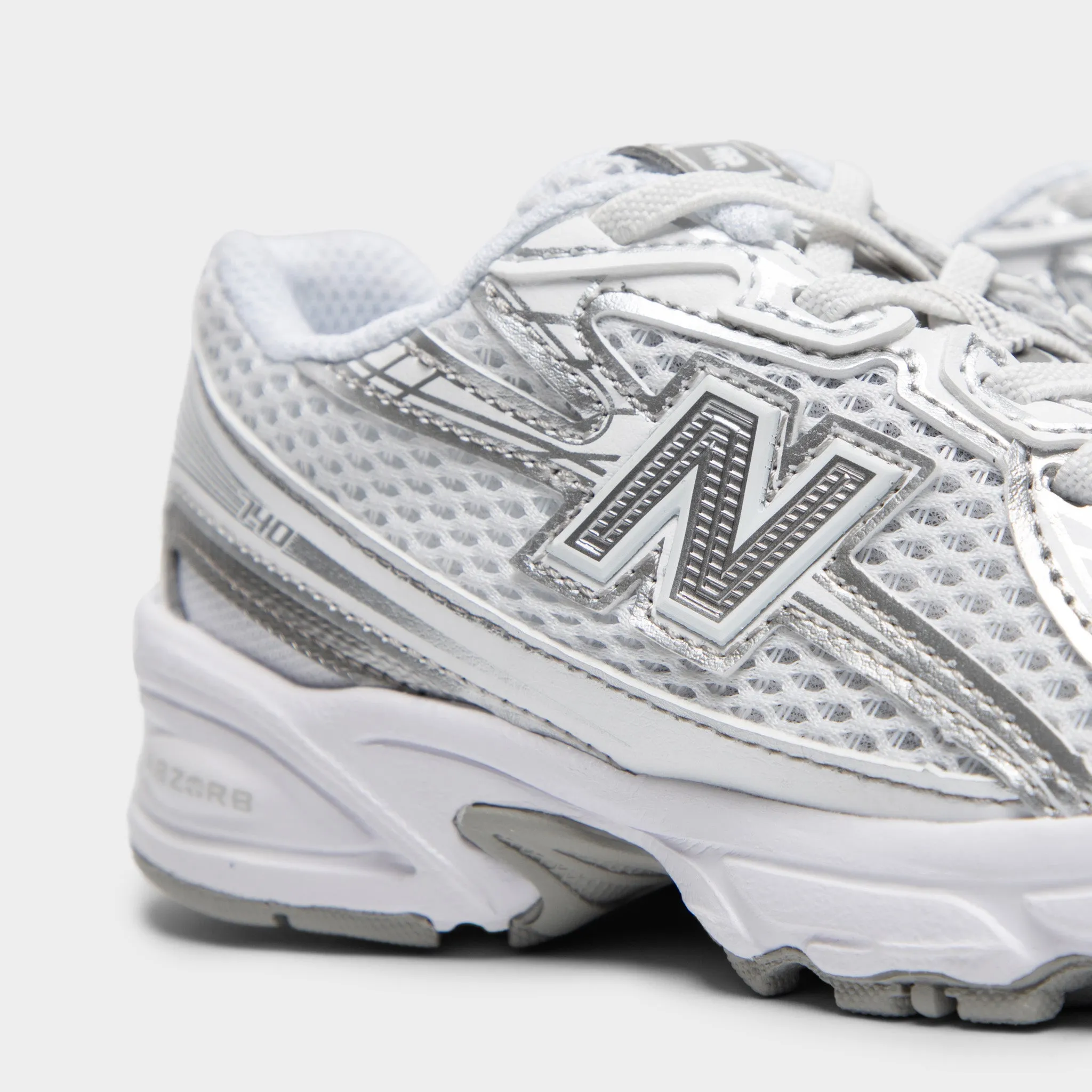 New Balance Children's 740 White / Silver Metallic Pack Safe