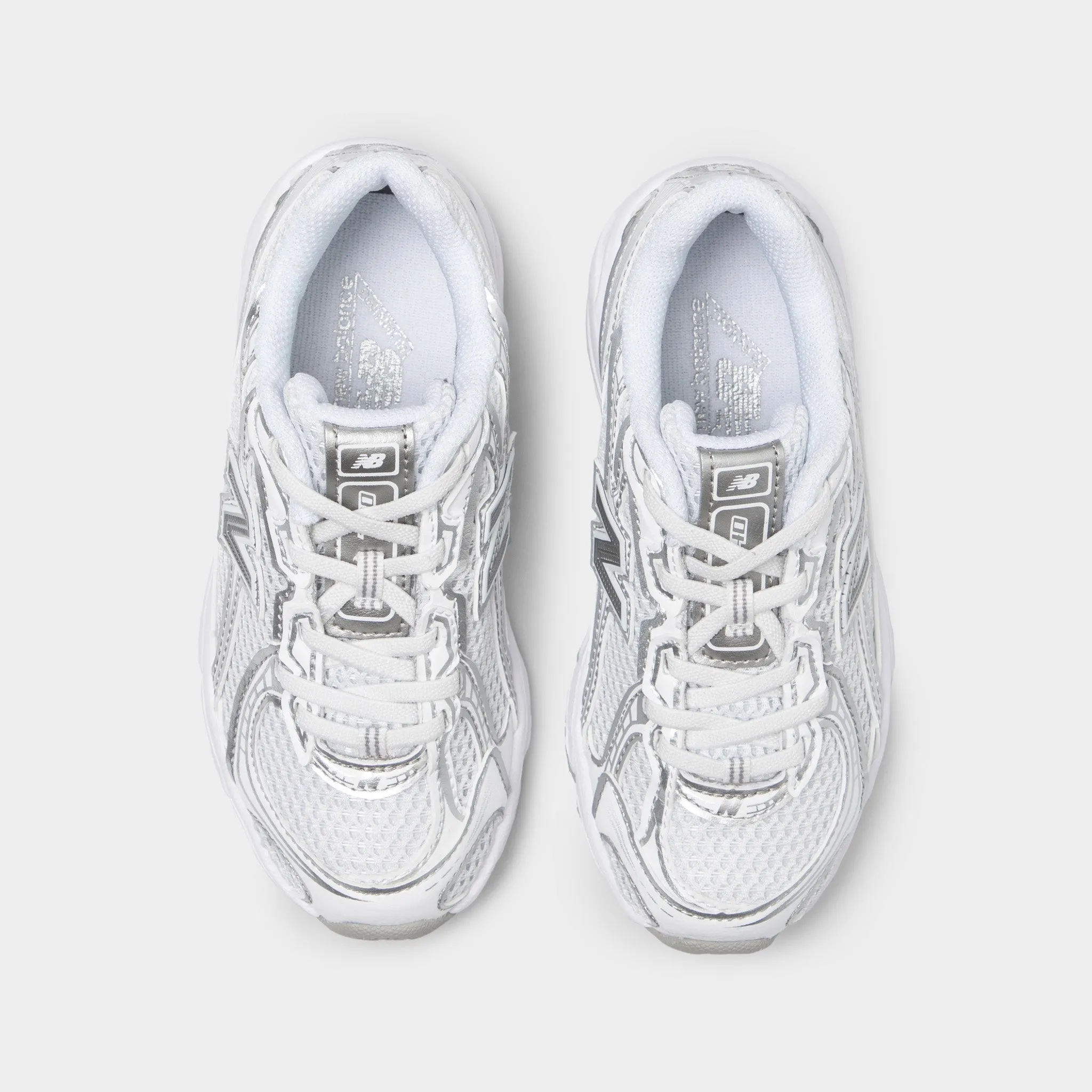 Travel Daily New Balance Children's 740 White / Silver Metallic
