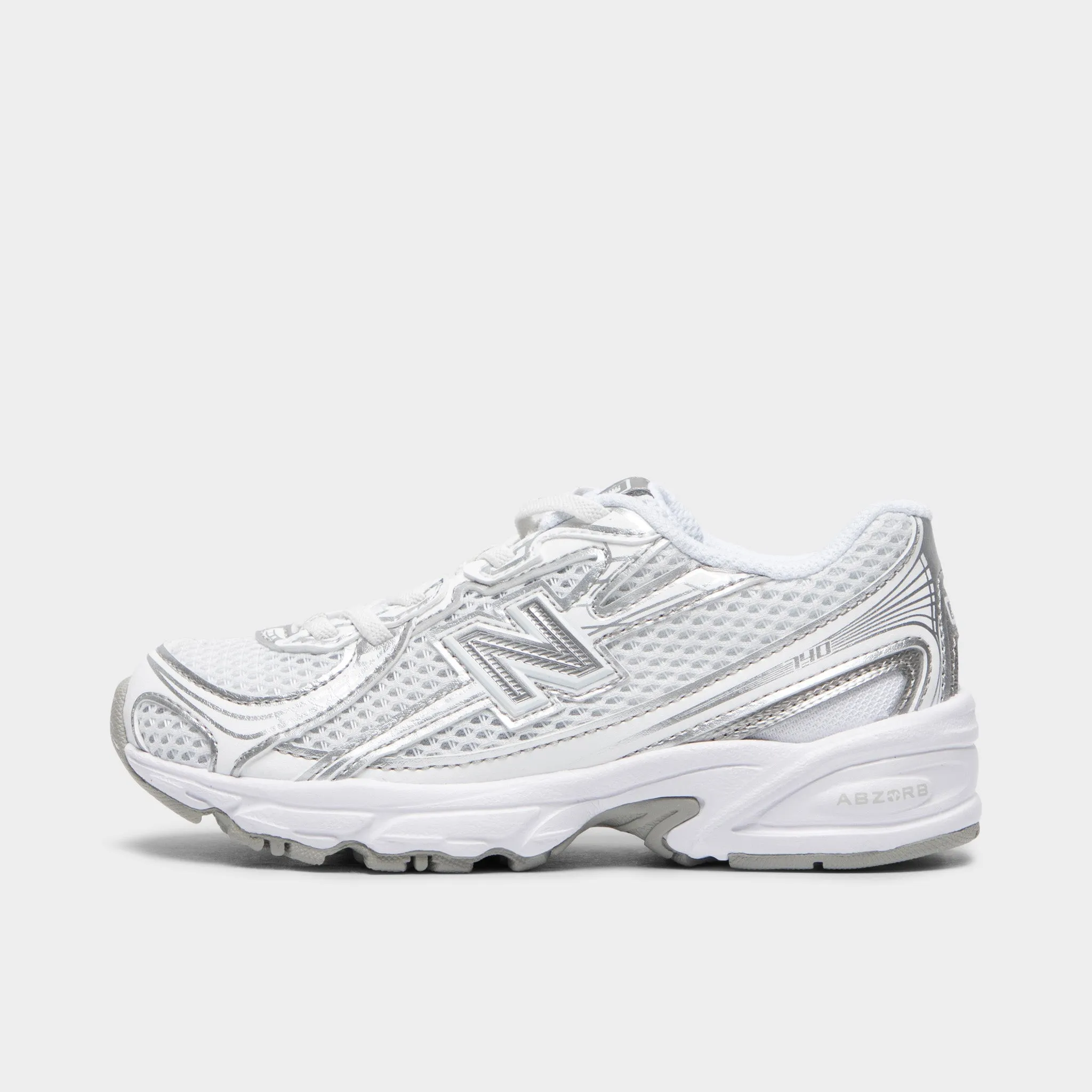 New Balance Children's 740 White / Silver Metallic Curve Hug Stable Core