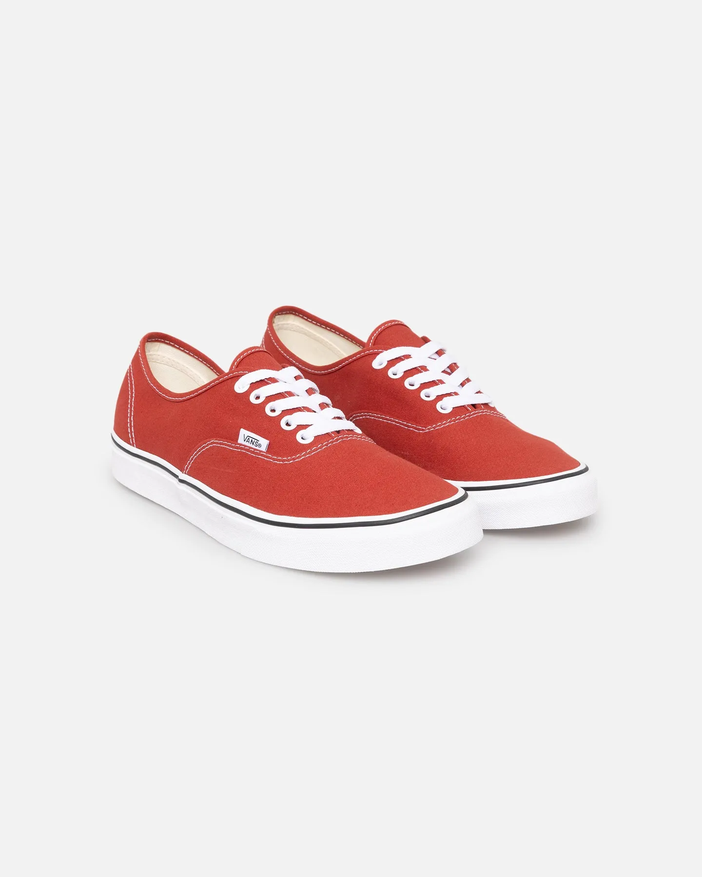 New In Lace Tie Vans Authentic Colour Theory Bossa Nova Red
