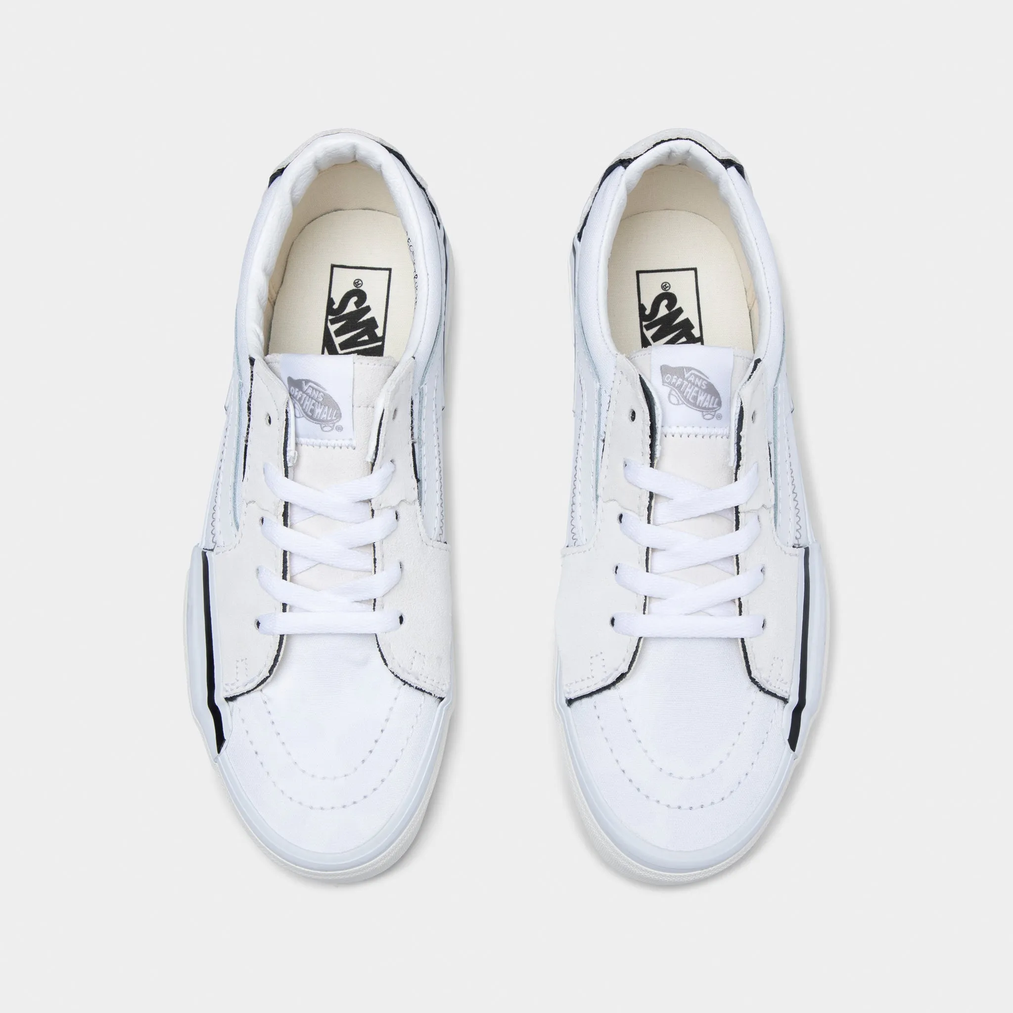 Vans Sk8-Low Reconstruct White / Tan - Black Grip Step Chic Outfit