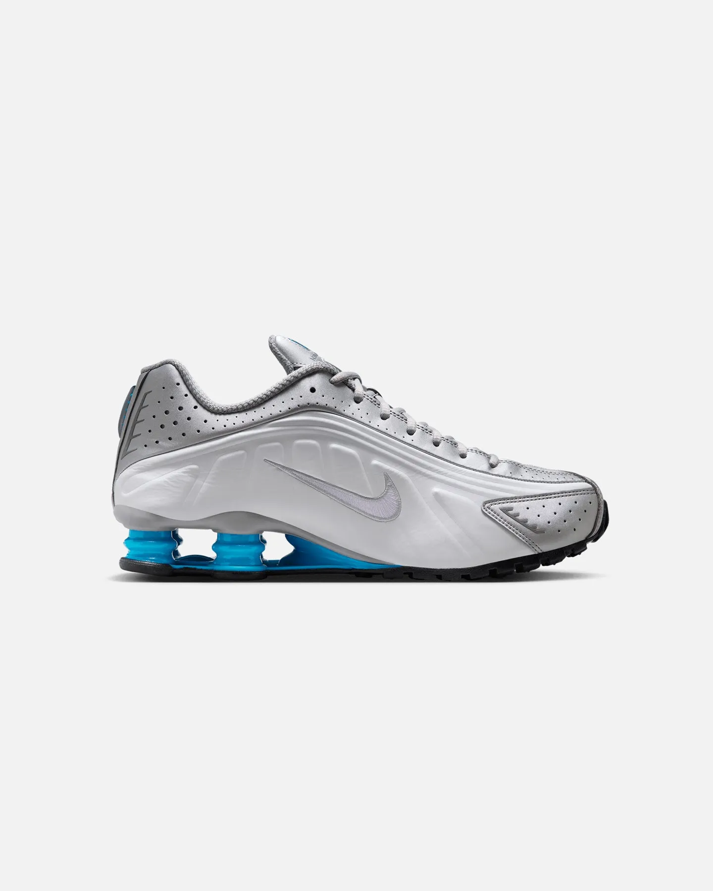 Nike Shox R4 Metallic Silver/Blue Short Trip