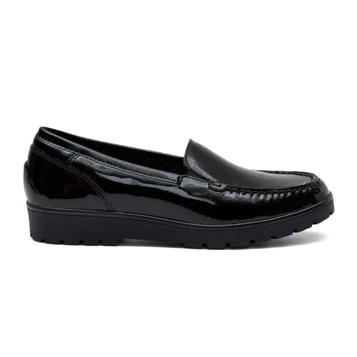 Womens Ara Dewitt Patent in Black Indoor Daily Stretch Material