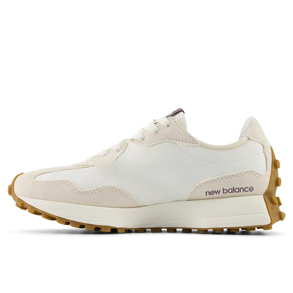 Night Hike Womens New Balance 327 in Linen/Sea Salt/Dark Ice Wine