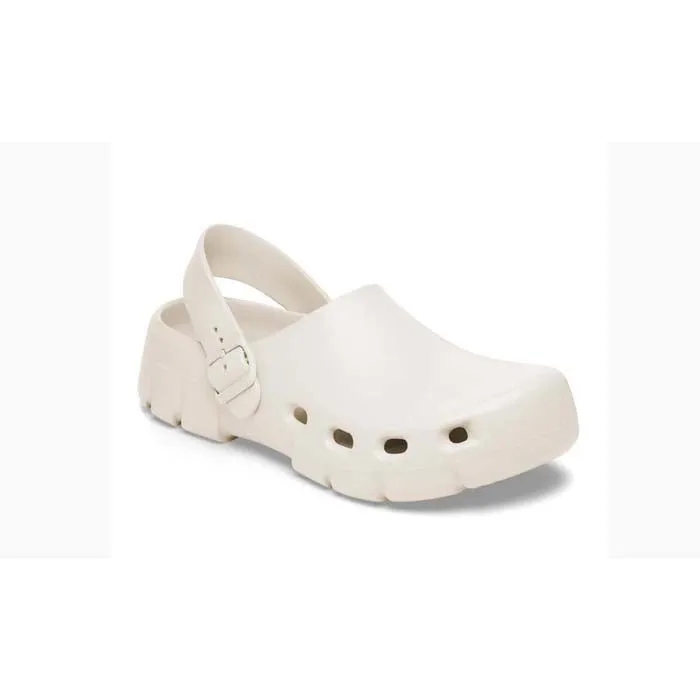 Narrow heel Womens Birkenstock Birki Flow in Eggshell