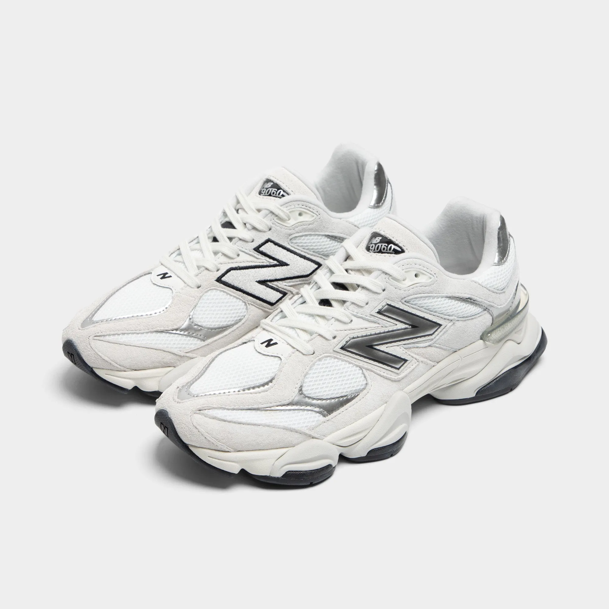 New Balance 9060 White / Silver Velcro Closure