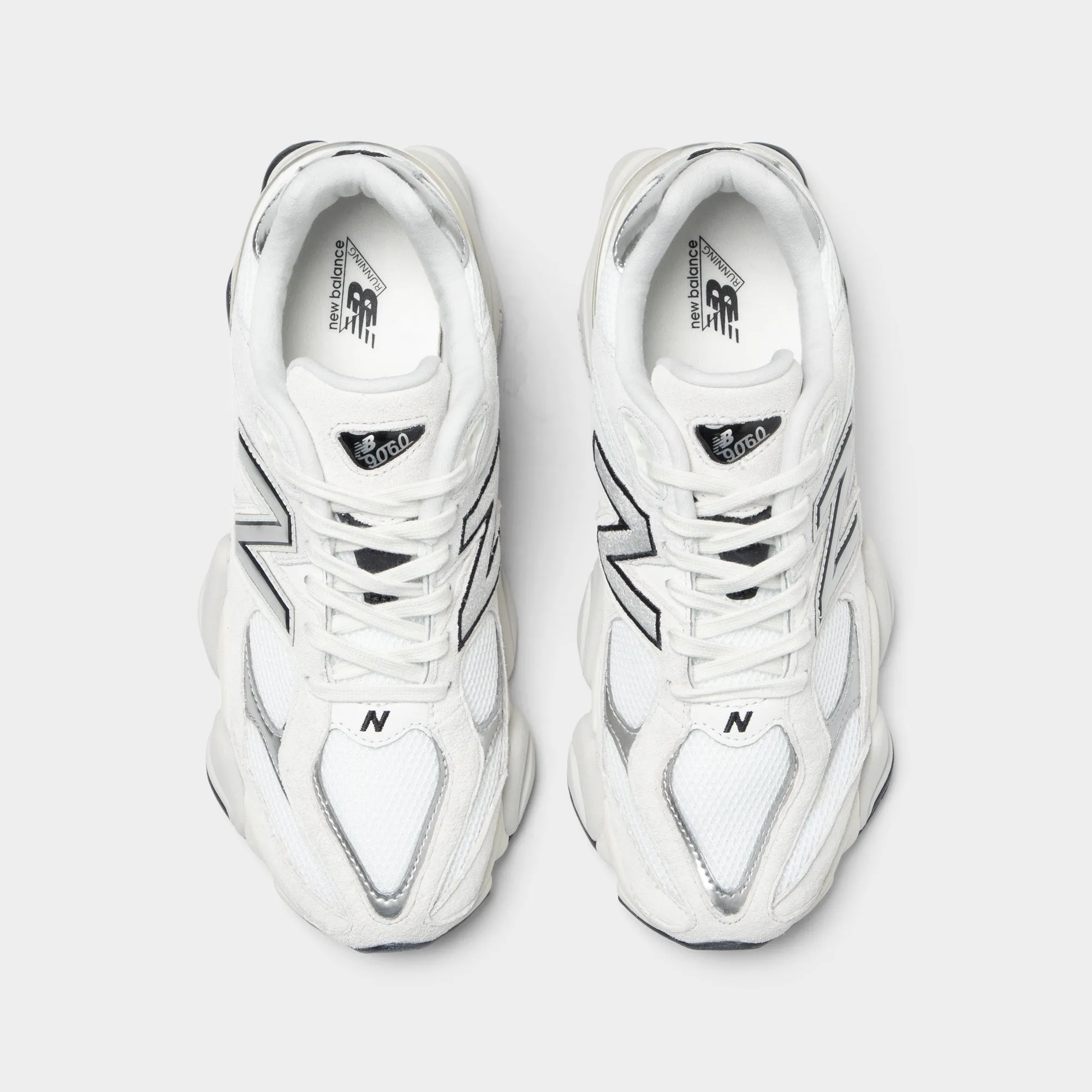 New Balance 9060 White / Silver Comfortable Cushion