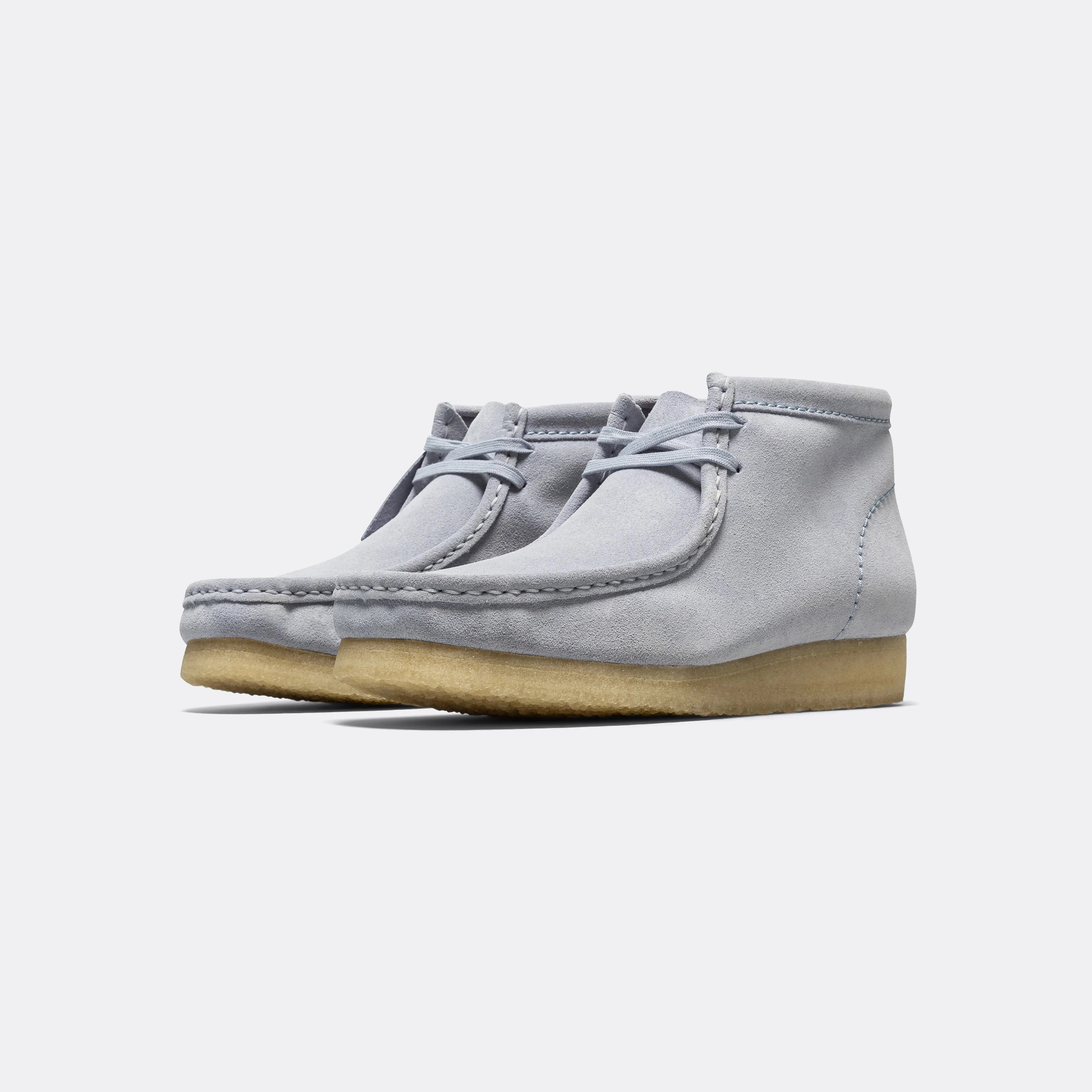 Wallabee Boot - Cloud Grey Suede Stretchy sole Stretch Entry