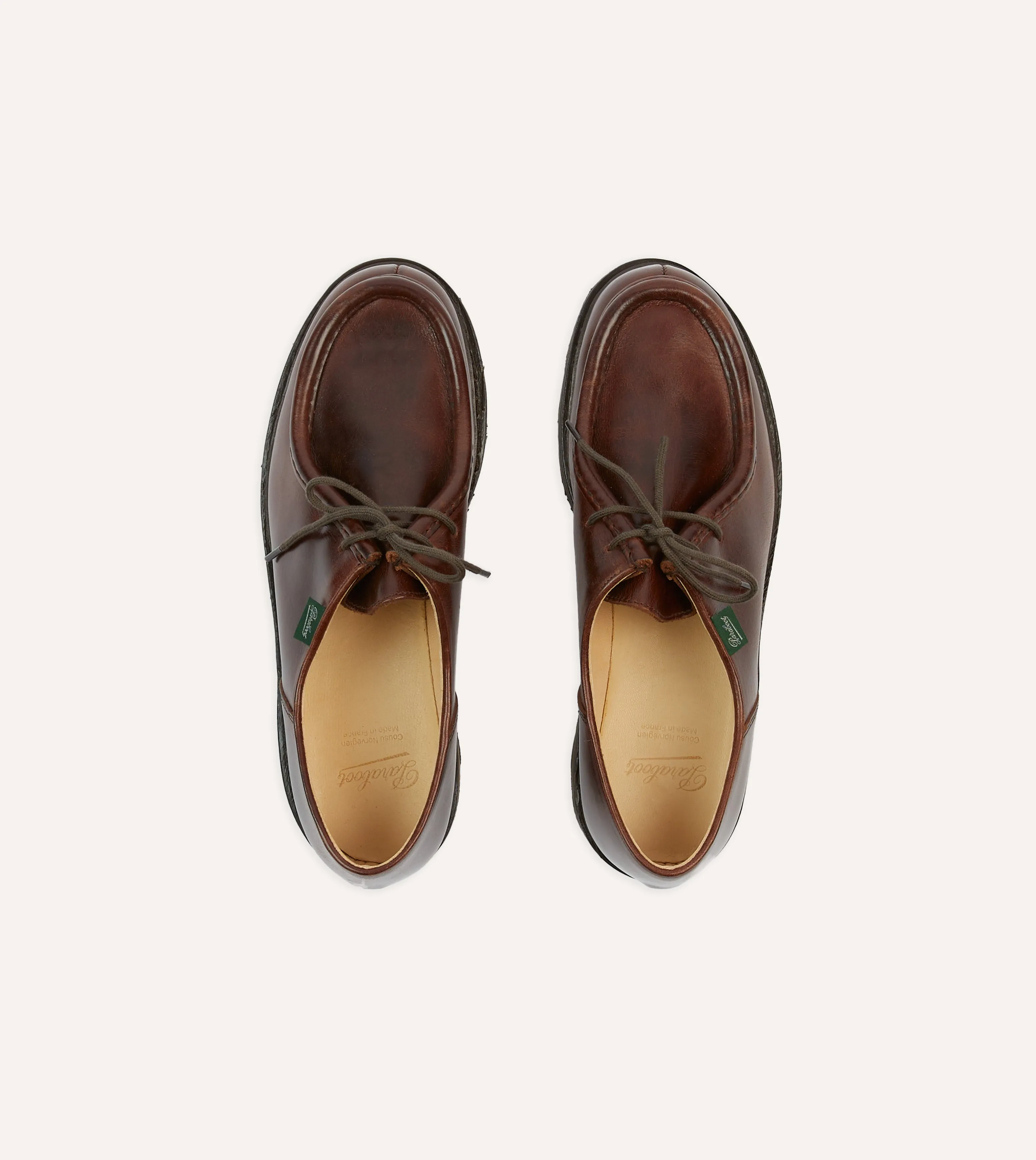 Paraboot Michael Brown Leather Derby Shoe Marriage Pair