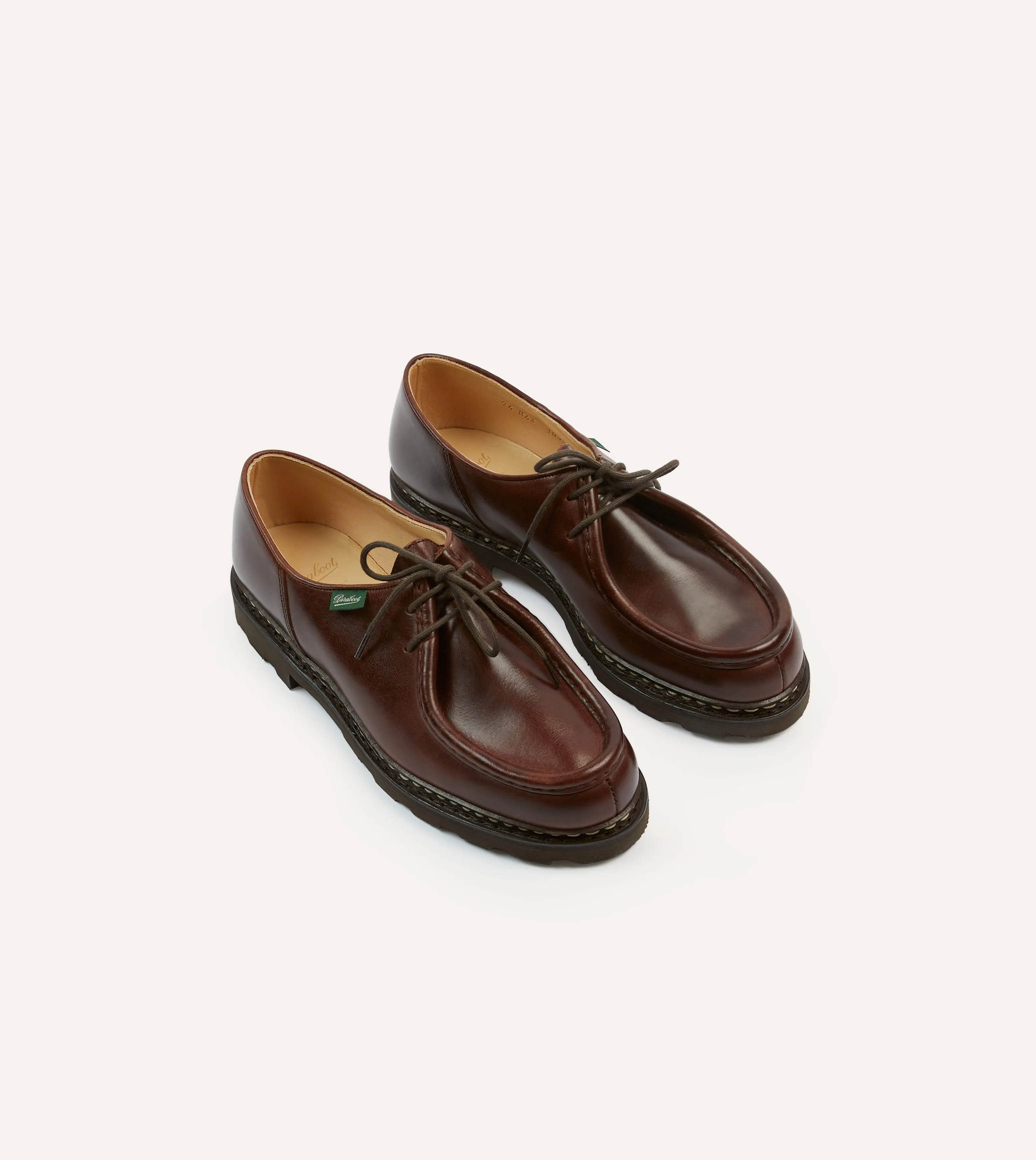 Paraboot Michael Brown Leather Derby Shoe Comfortable Footbed