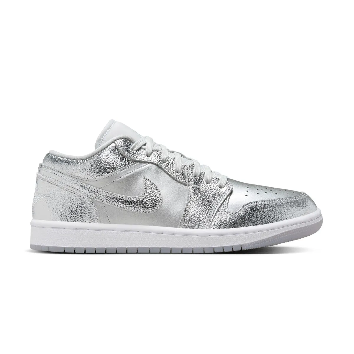Wmns Air Jordan 1 Low SE 'Metallic Silver' soccer players Animal Print